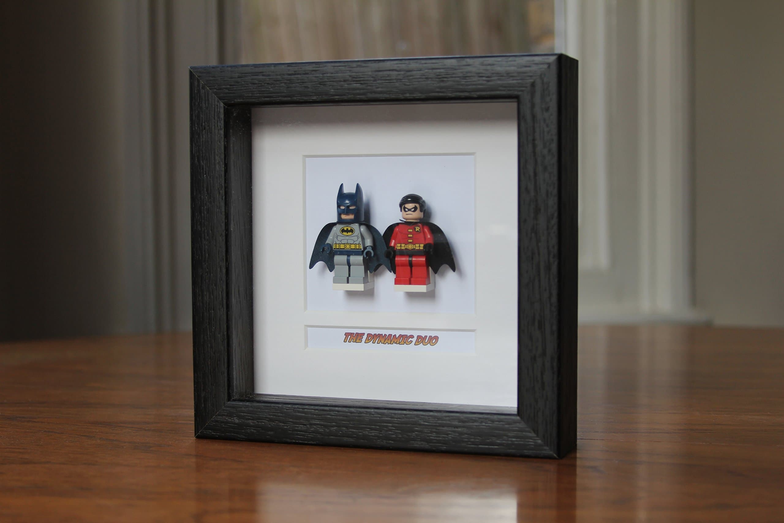 Superheroes Framed Mini Figures Batman & Robin made from Lego