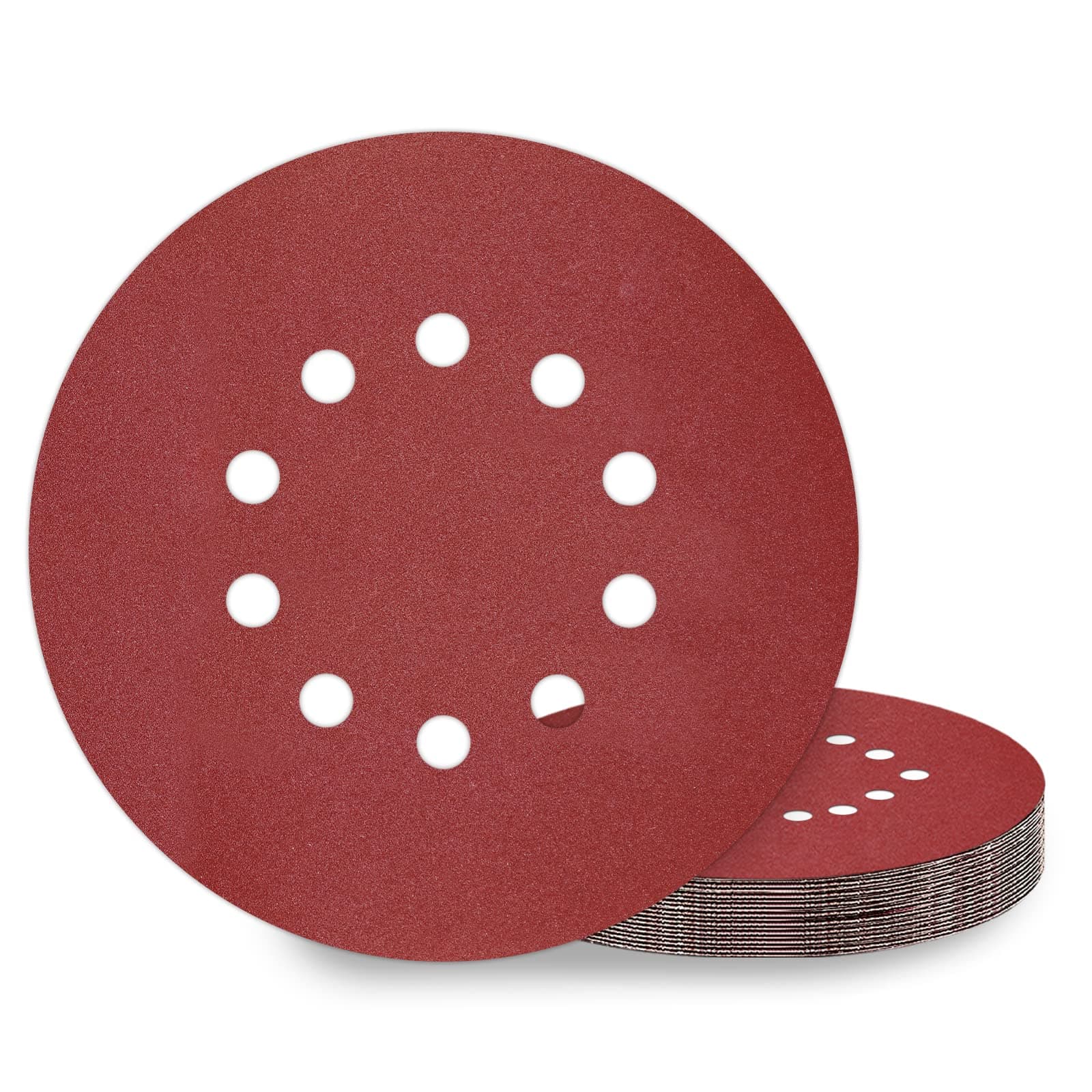 KONGMING225mm sanding disc 10 Pcs 10 Hole Hook and Loop Grit P180 Sanding pads 9 inch sandpaper for Drywall Sander Long Neck Sander Sanding Giraffe