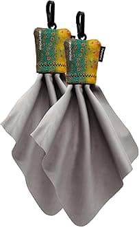 SPUDZ Classic Microfiber Lens Cleaner – Clip-On Pouch, Washable – for Binoculars, Scopes, Glasses, Screens | Brookie, 6 x 6 Inch (2-Pack)