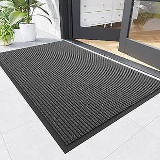Heavy Duty Entrance Door Mat 90x180cm, Grey, Rectangular, Non-Slip Rubber Backing, Stain & Tear Resistant, Ideal for Indoor & Outdoor Use