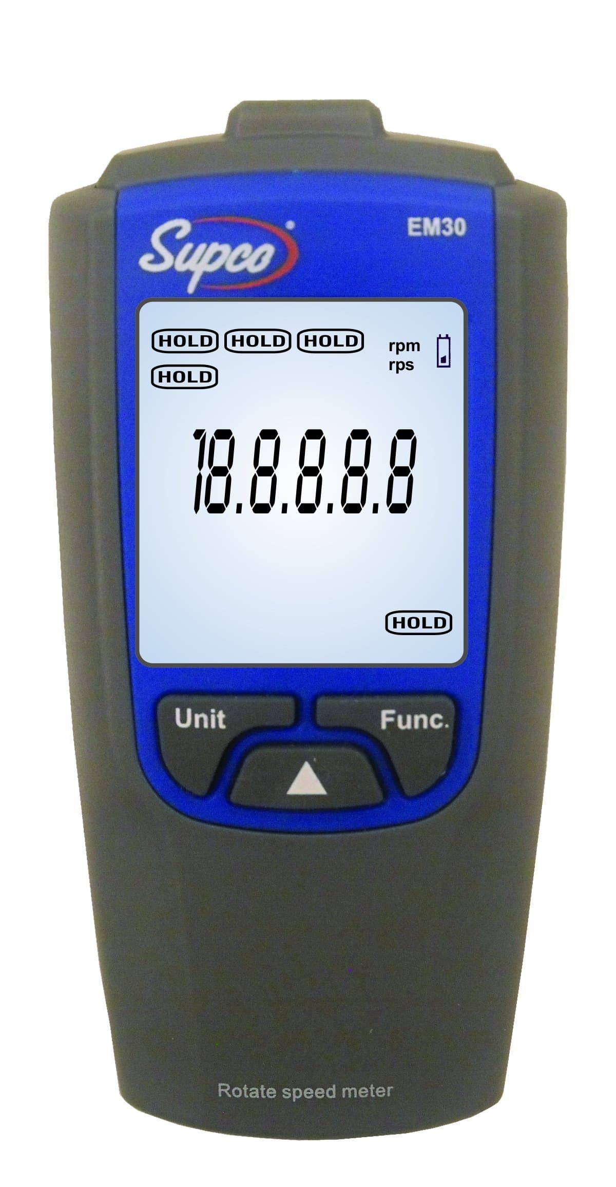 Supco EM30 Tachometer, 2.4" Length x 1.2" Width x 4.7" Height, 100 to 30000 RPM