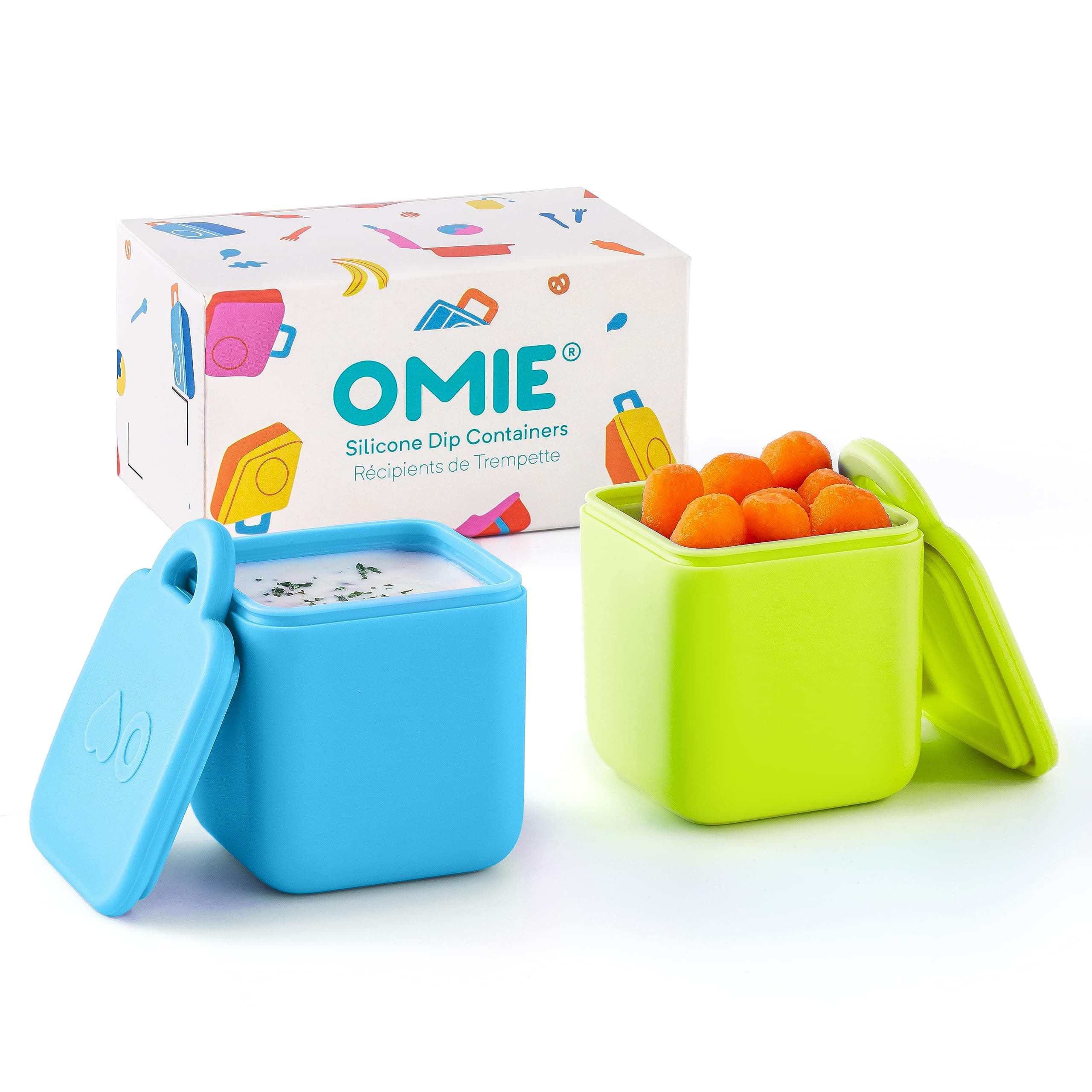 OmieBox (2 pack) Leakproof Dips Containers To Go, Salad Dressing Container