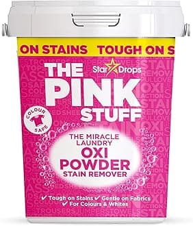 The Pink Stuff Miracle Laundry Oxi Powder Stain Remover for Colours - Powerful Oxi Formula Removes Tough Stains & Brightens Fabrics While Staying Suitable for Whites - 1kg