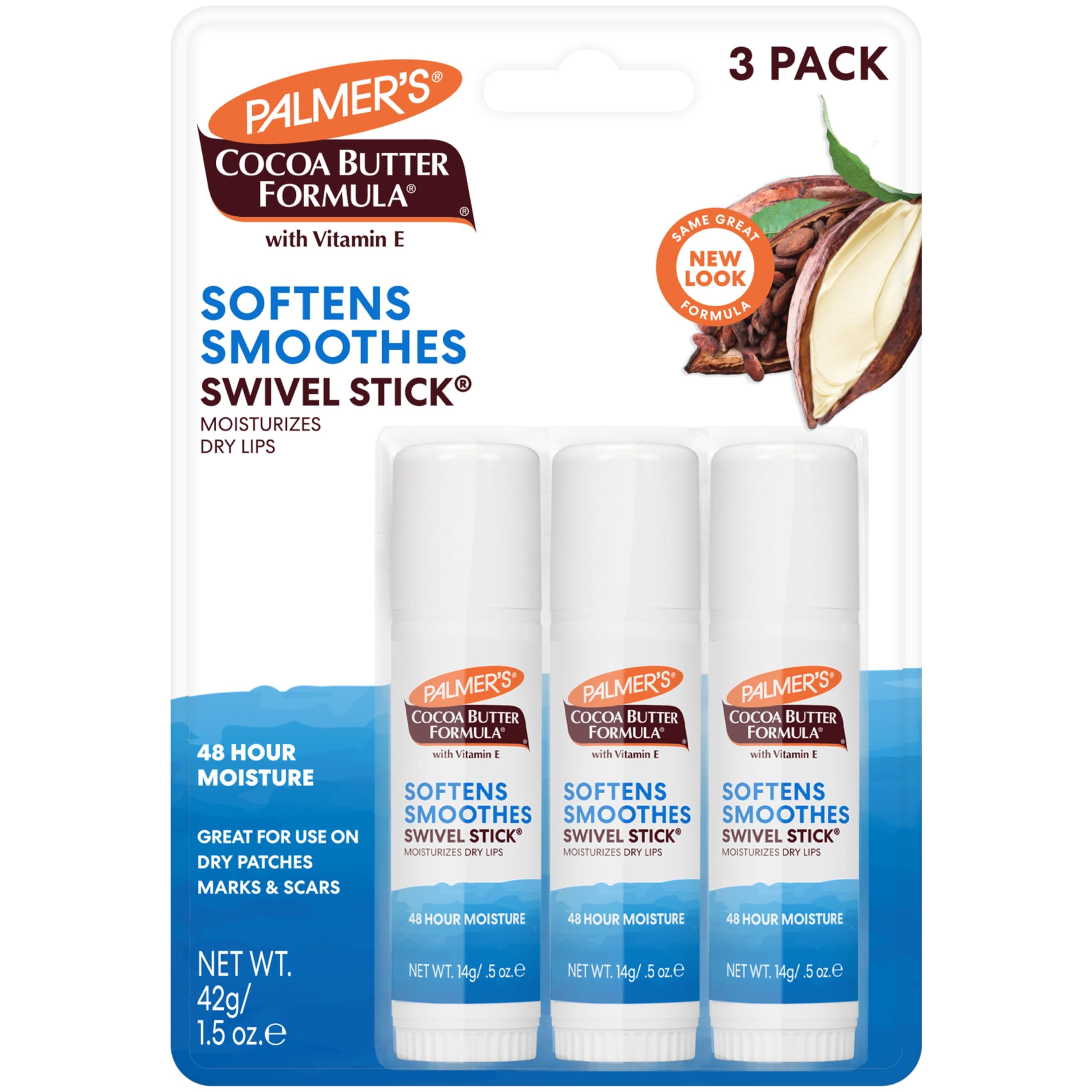 Cocoa Butter Formula Moisturizing Swivel Stick with Vitamin E (Pack of 3)