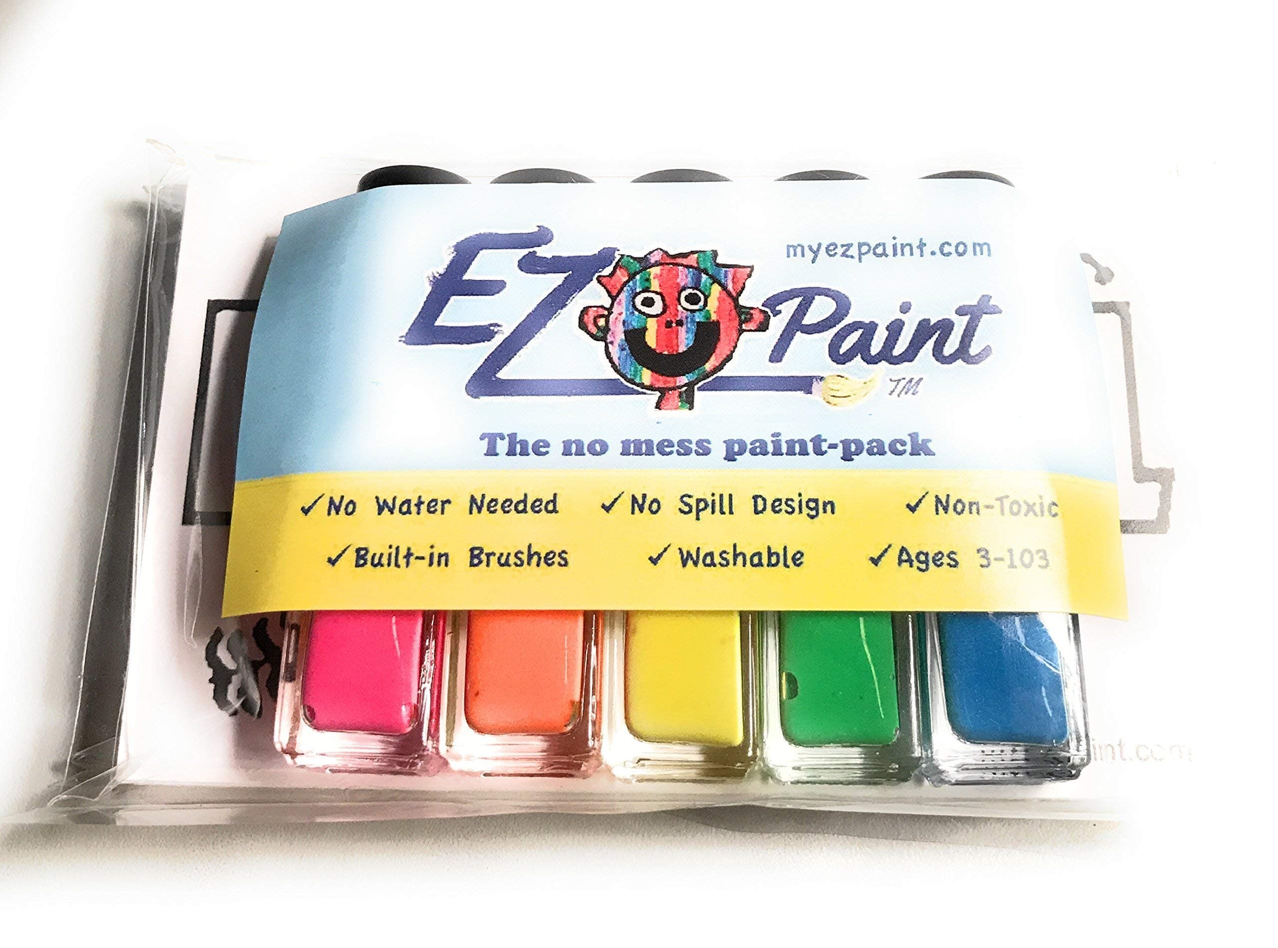EZpaint- 5 pc The Fun no Mess Paint Pack. (Neon Assortment)