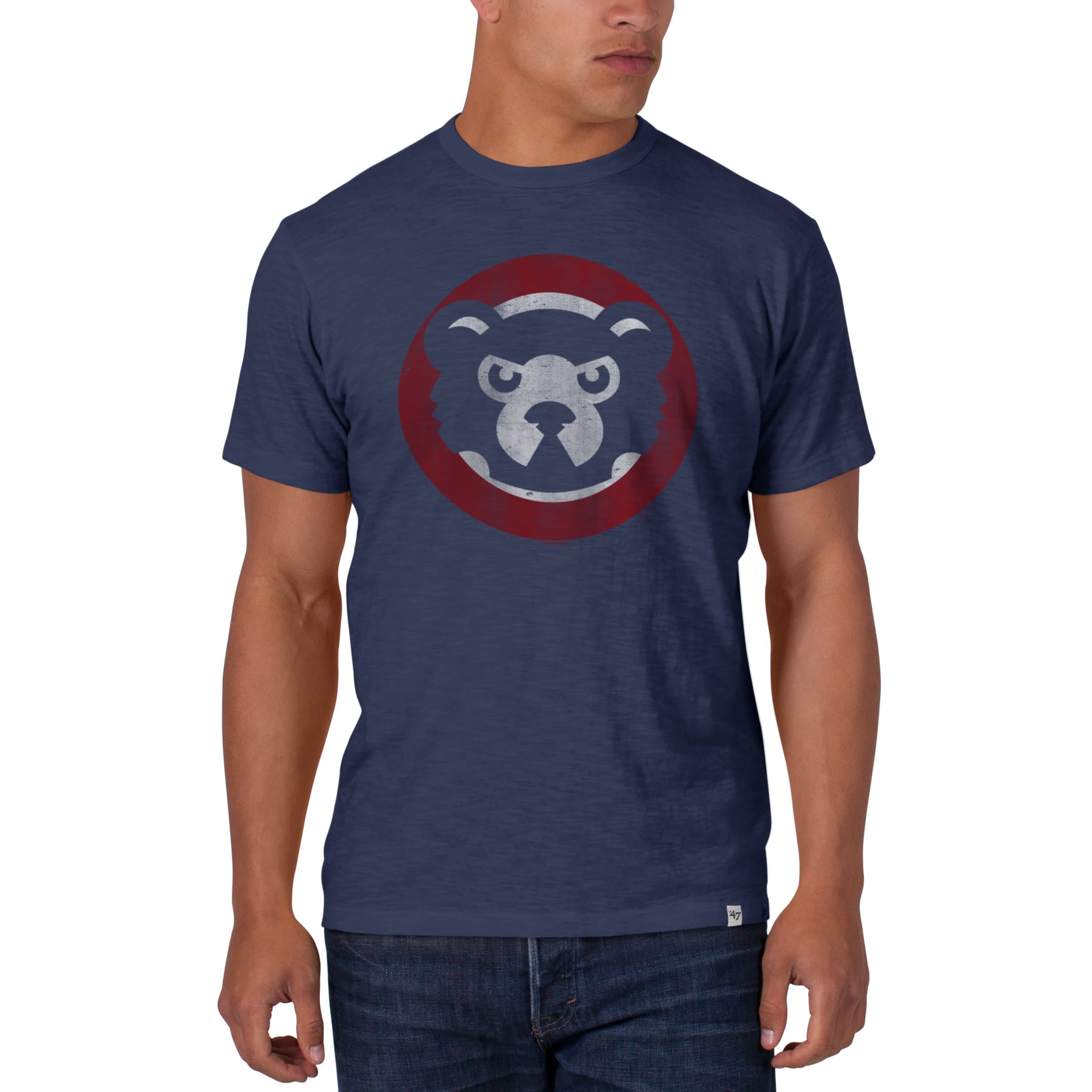 '47 MLB Mens MLB Chicago Cubs Brand Men's Scrum Basic Tee, Style 1 (Royal)
