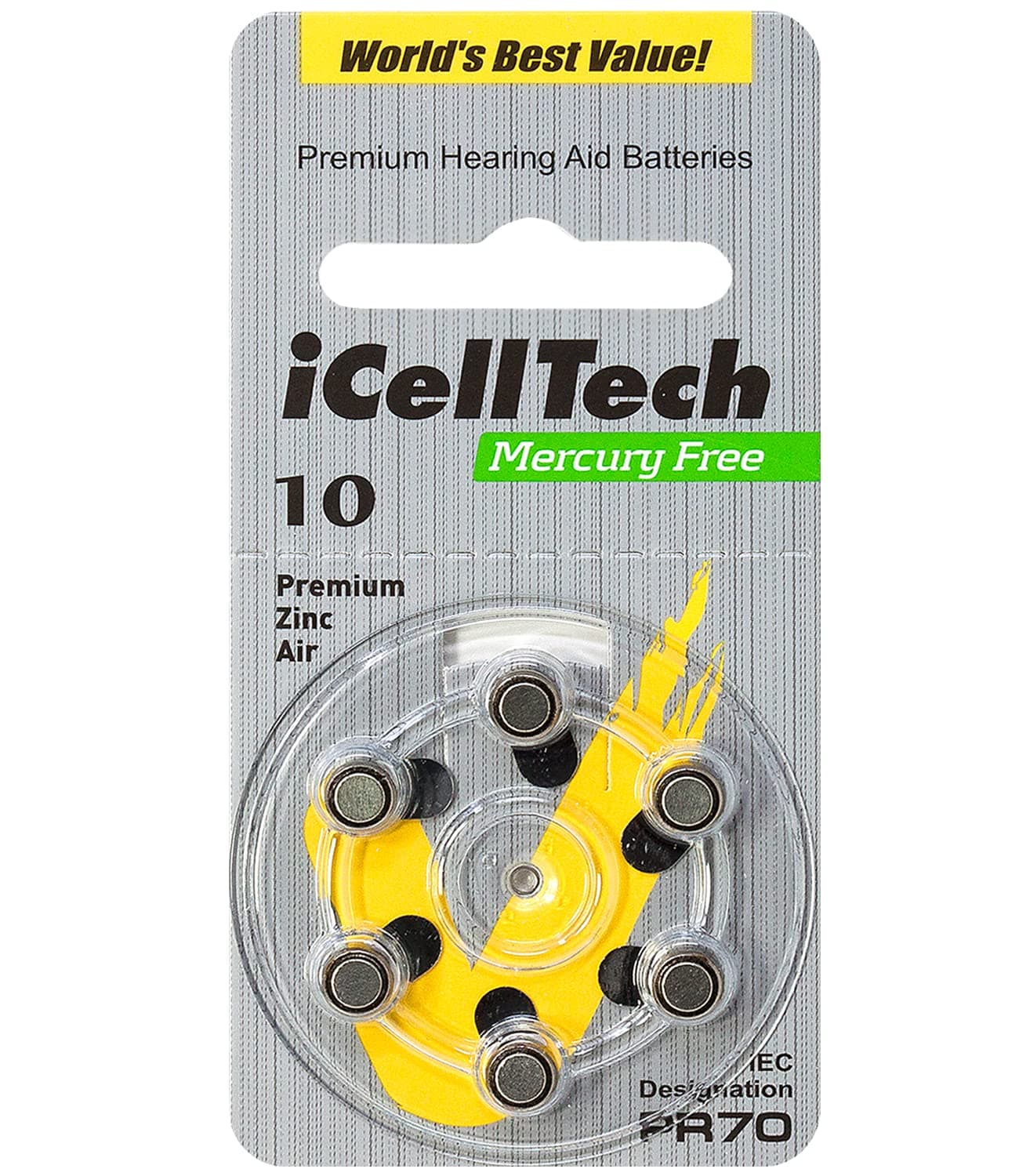iCell Tech Size 10 Hearing Aid Batteries (120 batteries)