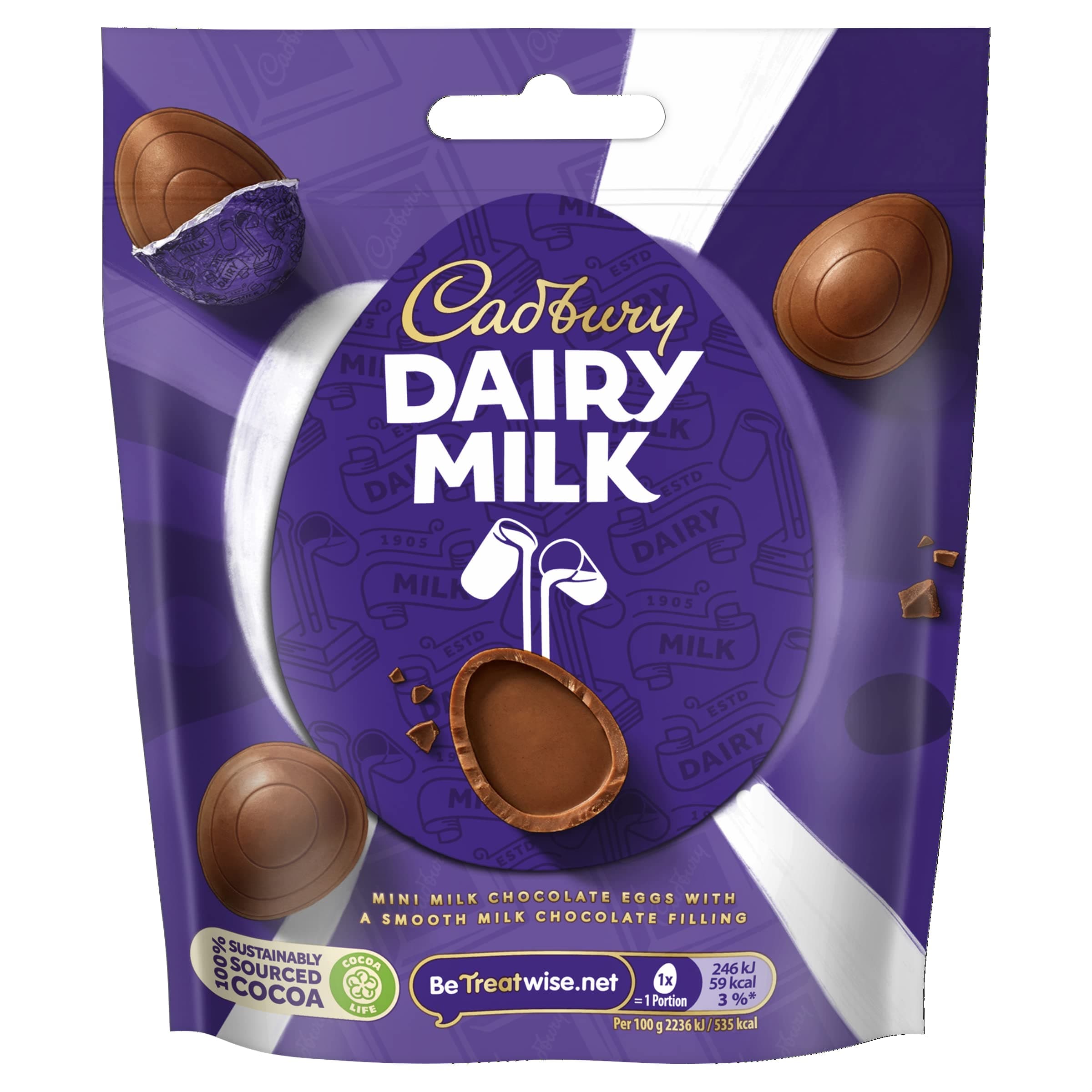 Dairy Milk Miniature Chocolate Egg Bag, 77g Easter, Egg Hunt, Big Night In, Birthday, Thank you gift, Present, Filled chocolate eggs, Great Gift, OFFICIAL