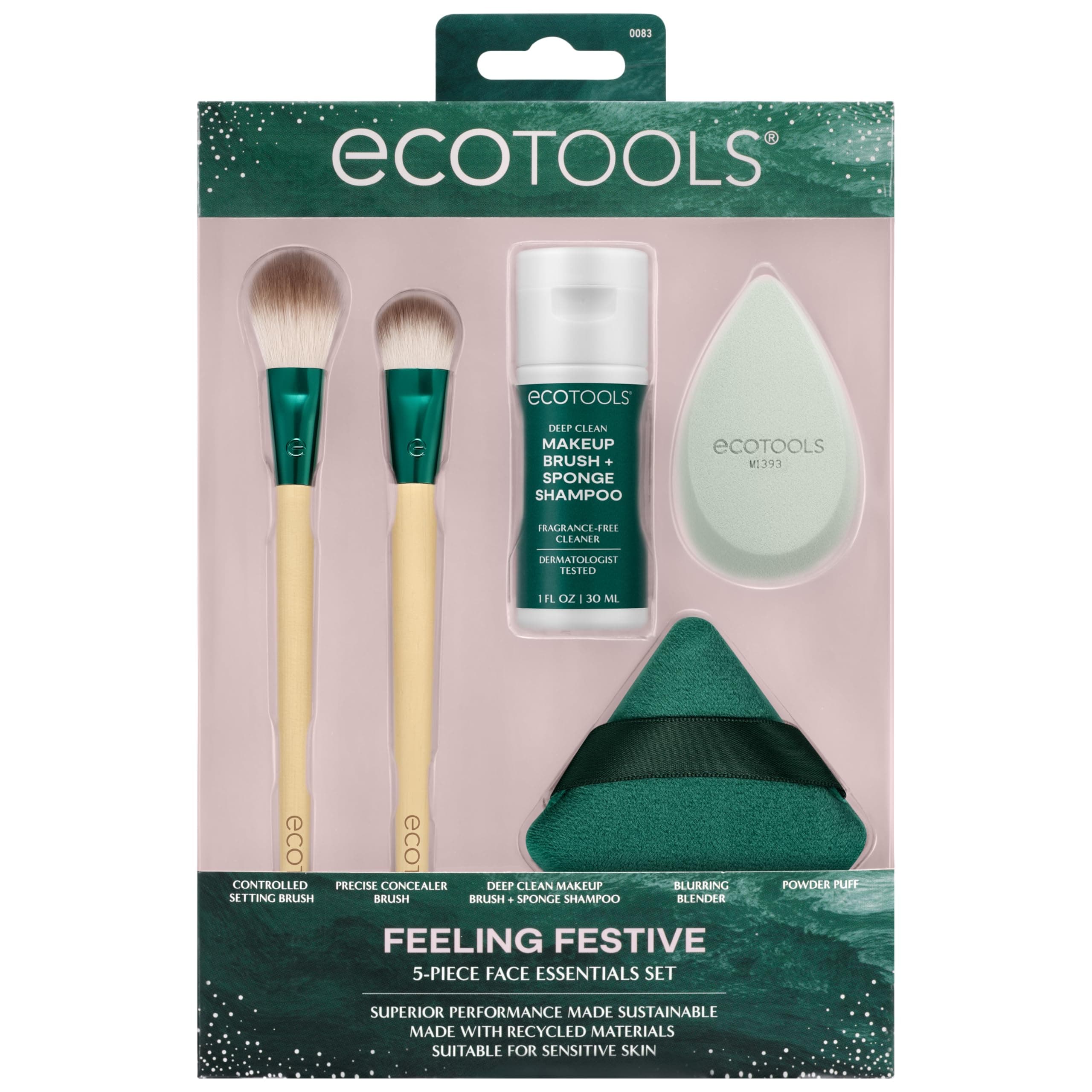 EcoTools Feeling Festive Face Essentials Kit, 5 Piece Limited Edition Gift Set