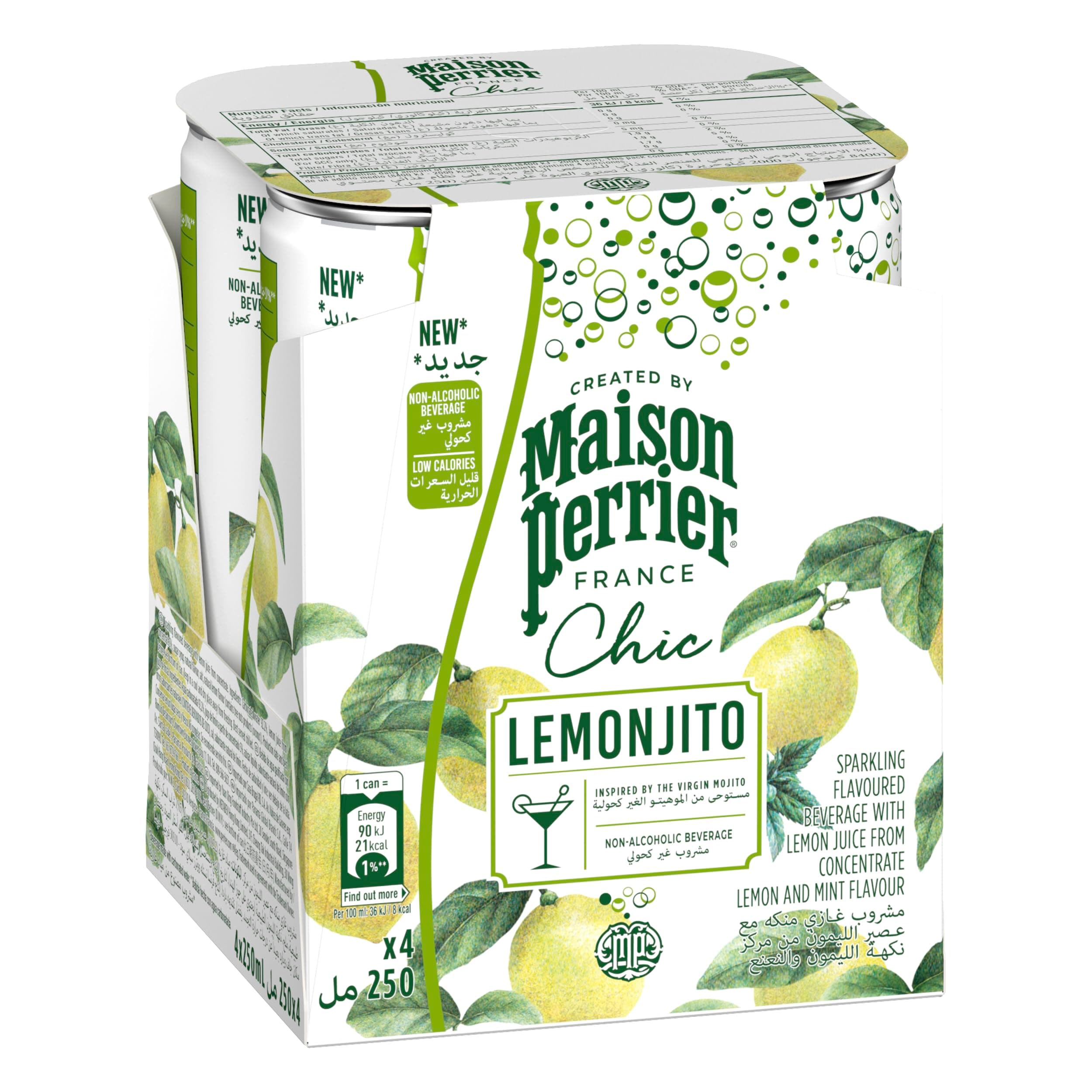 Perrier Maison Chic Lemonjito Slim Can 4x250ml