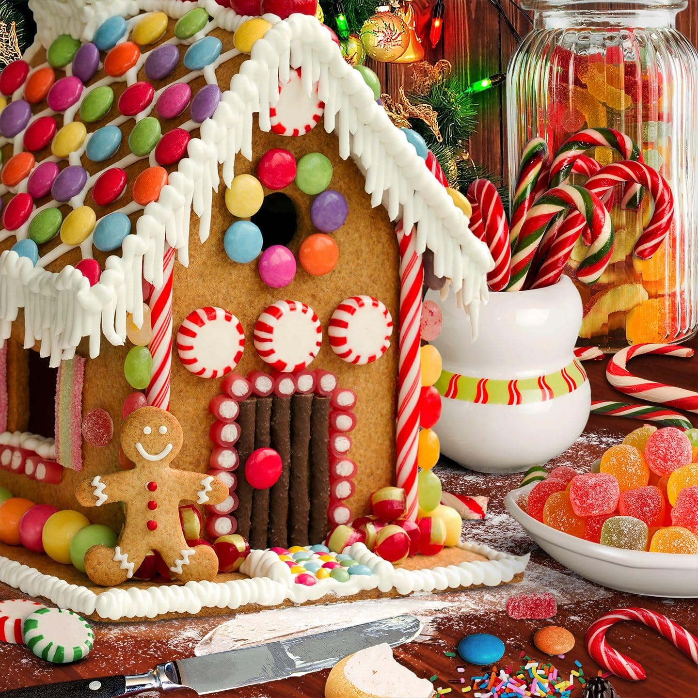 Springbok's Gingerbread House 500 Piece Jigsaw Puzzle Showcases a Tasty Holiday Treat Decked Out in All Your Favorite Candies