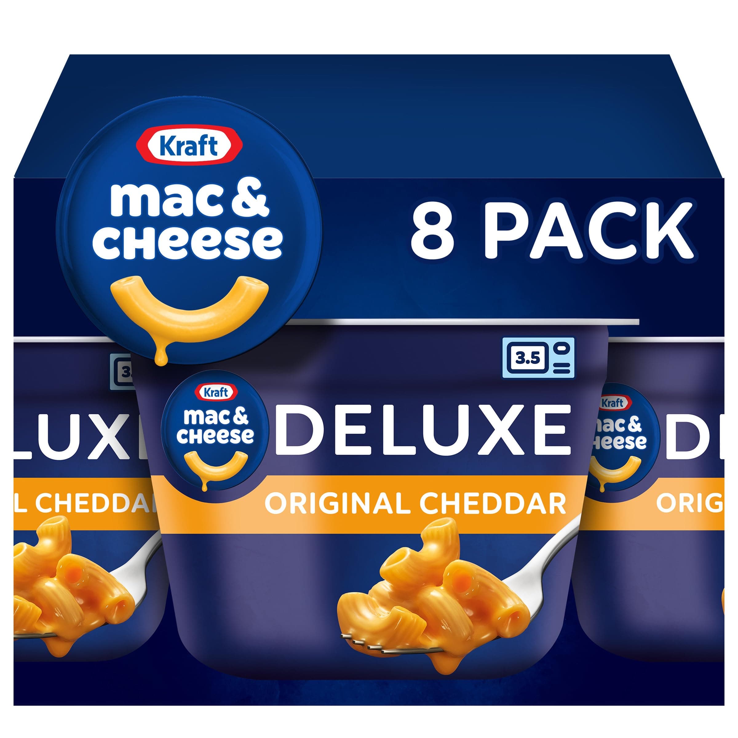 Kraft Deluxe Mac and Cheese, 8 Cups, for Easy Dinner or Dinner Sides, Original Flavor, No Artificial Flavors or Dyes, 2.39 oz