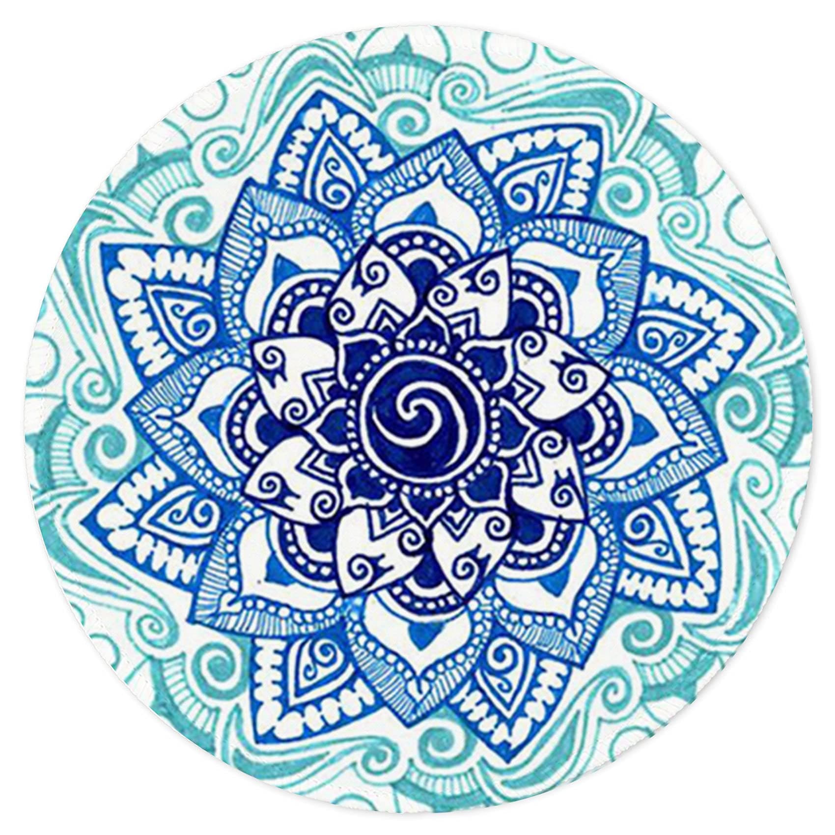 Mouse Pad, Cute Circular Mousepad with Design, Beautiful Parttern Mouse Pads with Stitched Edge, 7.9X7.9 Inch Small Mouse Mat for Laptop and Computer (Mandala 14)