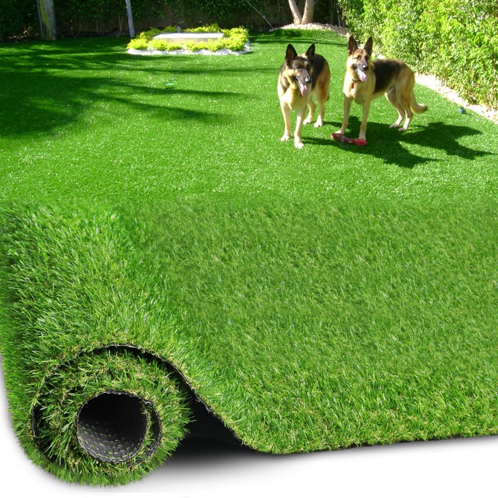 Artificial Turf Grass 9 FT × 23 FT, Realistic Fake Grass Rug with Drainage, 0.8" Height Outdoor Indoor Synthetic Grass Carpet Mat for Dogs, Balcony, Patio, Backyard, Customized
