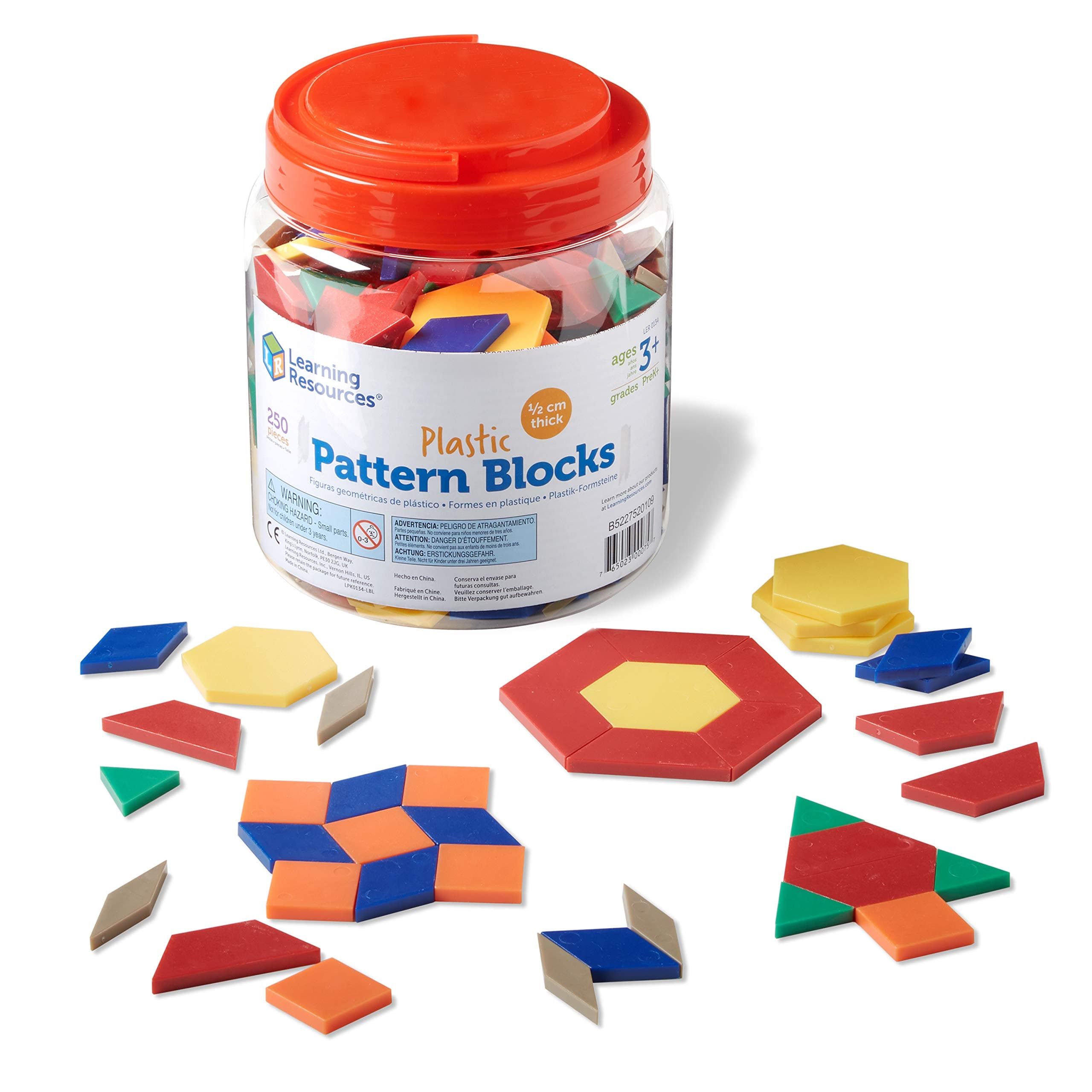 Learning Resources Plastic Pattern Blocks 0.5cm