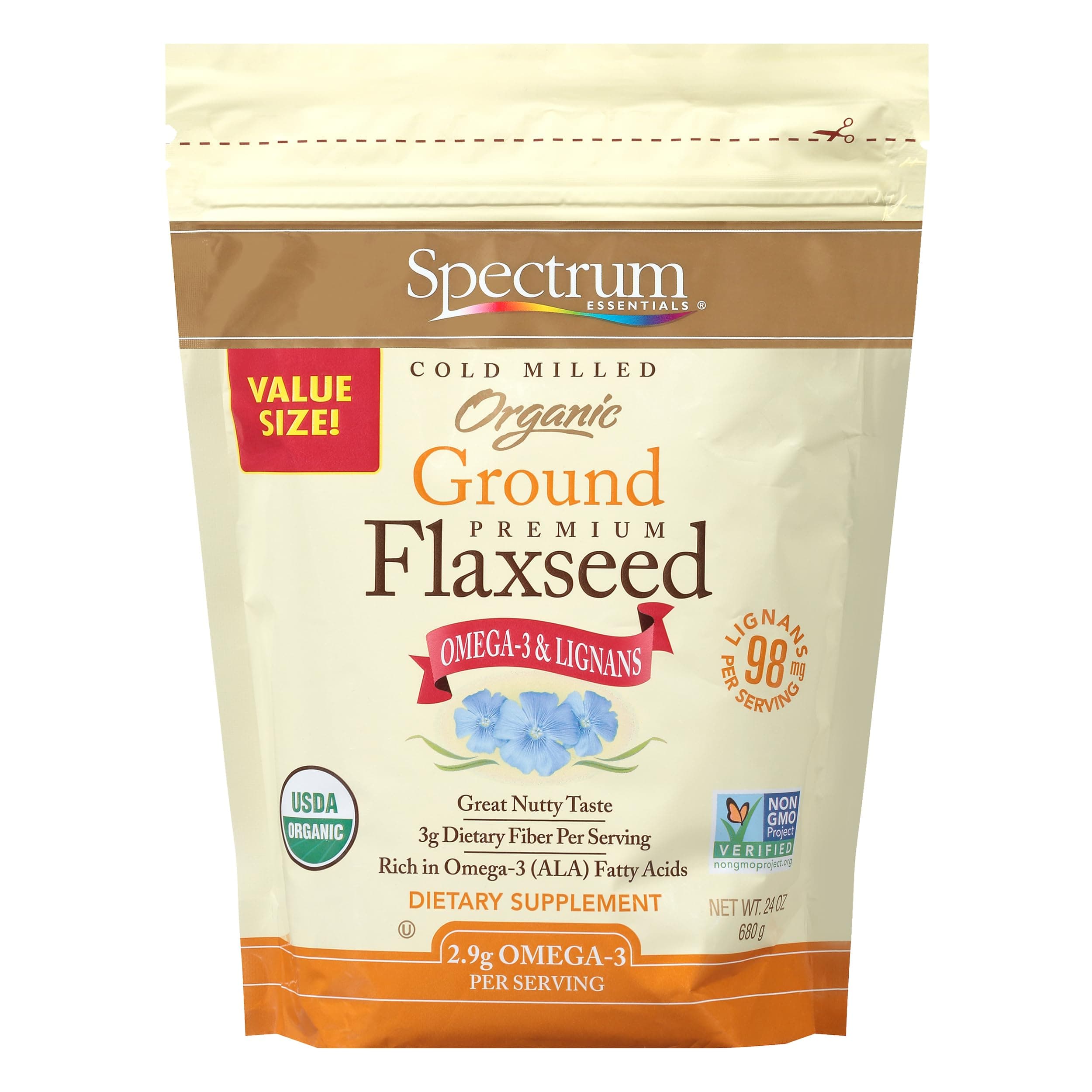 Spectrum Essentials Flaxseed - Organic - Ground - Premium - 24 oz
