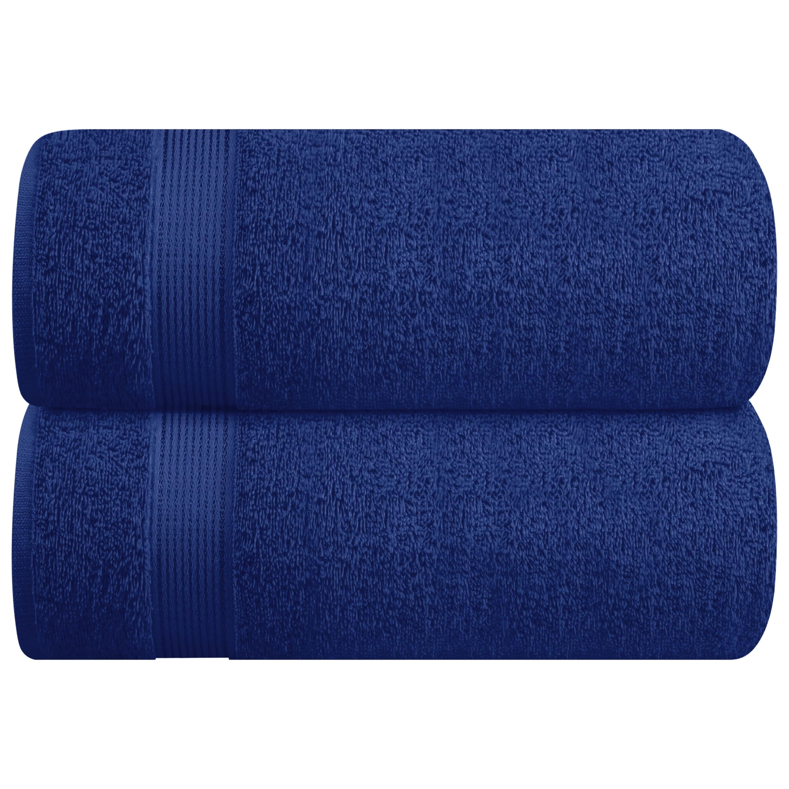 Belizzi Home Cotton 2 Pack Oversized Bath Sheet 35x70, Large Bath Sheet, Ultra Soft, Absorbent, Compact, Eco-Friendly, Recyclable, Quick Drying and Lightweight Towel - Navy BlueOEKO-TEX STANDARD 100