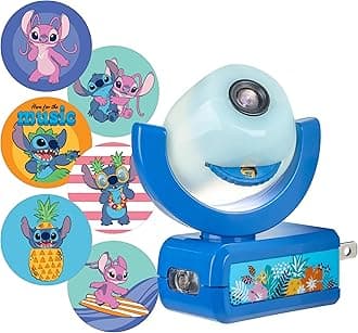 Projectables Disney Lilo and Stitch LED Kids Night Light, Projector, Plug-in, Dusk-to-Dawn, UL-Listed, Ideal for Hallway, Bedroom, Nursery, Playroom, Gaming Room, 84867