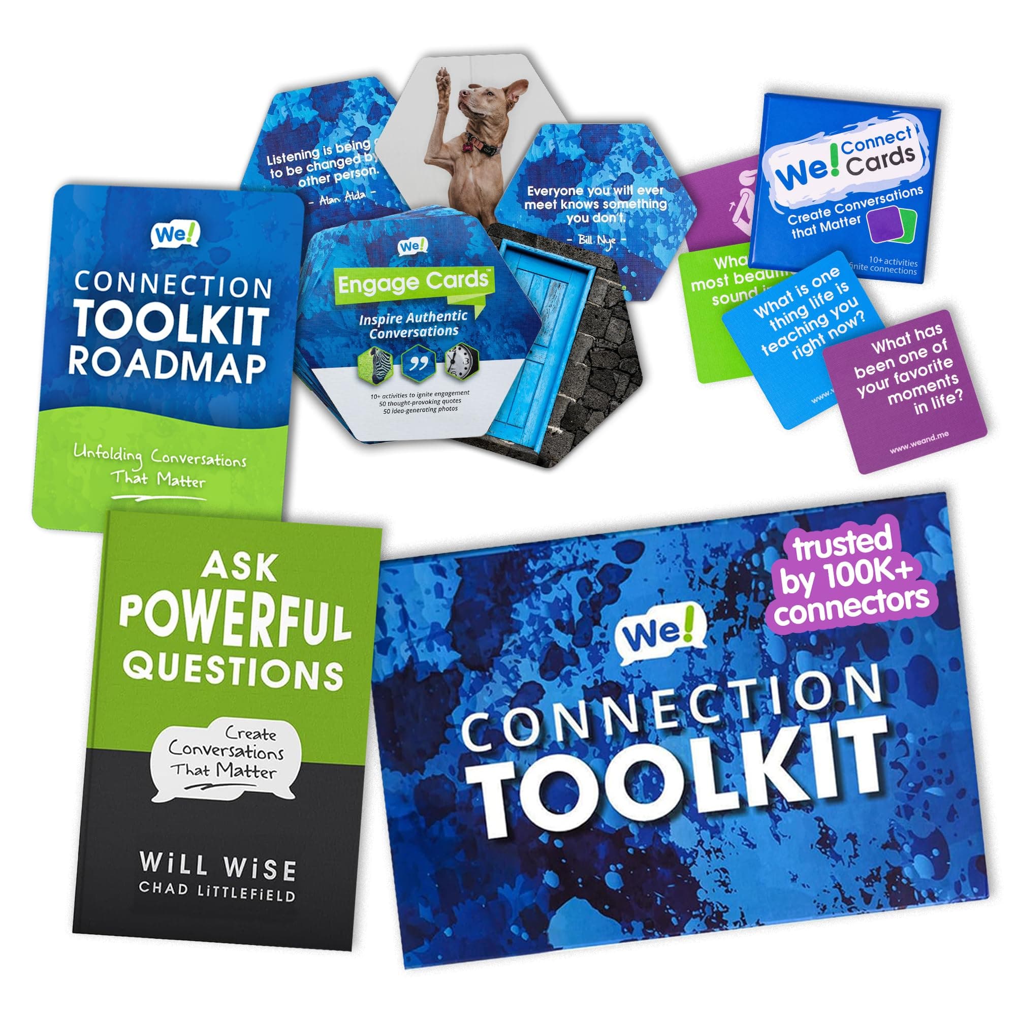 We! Connection Toolkit - Conversation Cards, Group Cohesion Deck, Icebreaker Book & Team Building Games/Activities for Work, Class & Events – Group Engagement Kit for Meaningful Connections