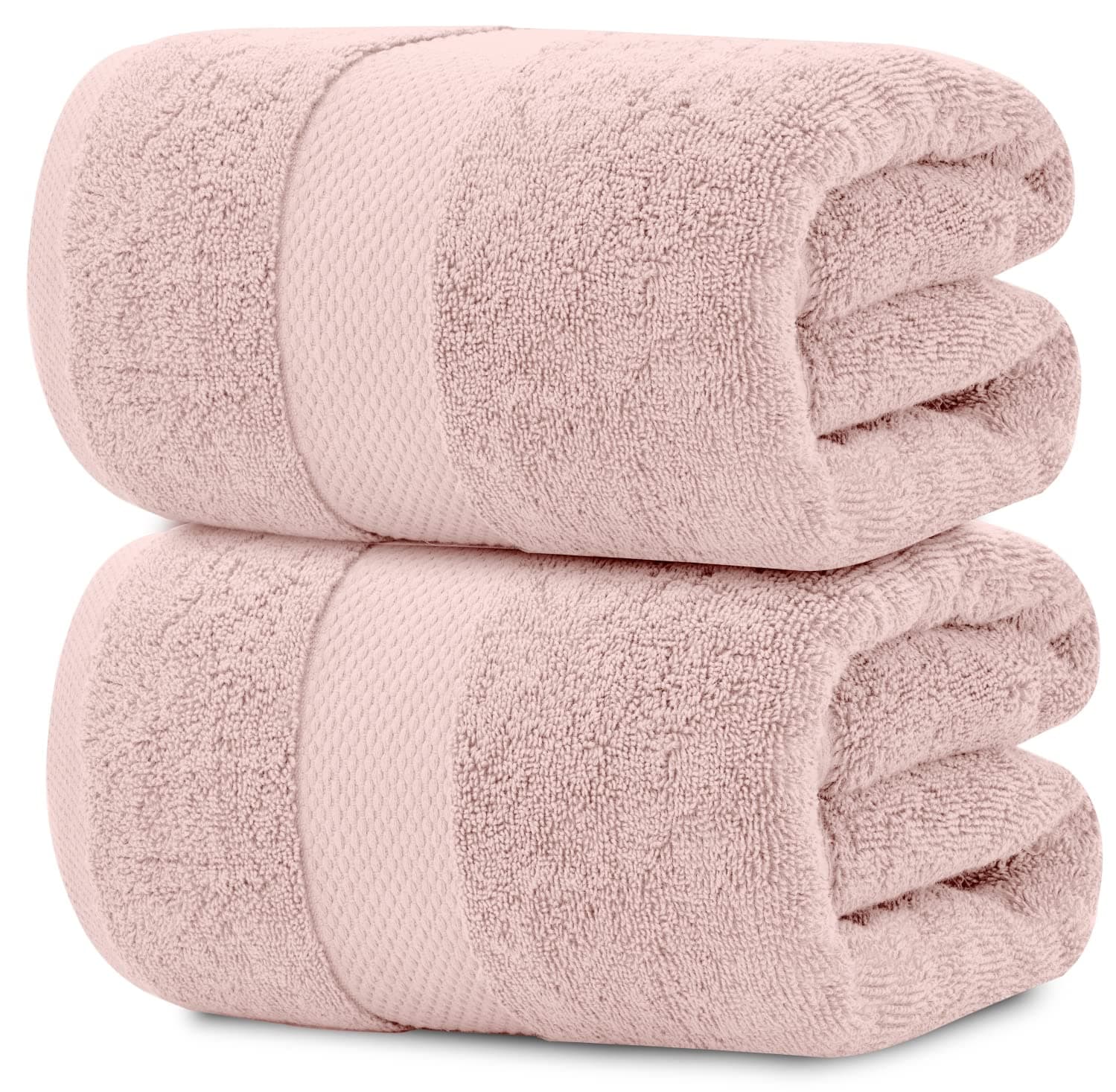 White Classic Luxury Bath Sheet Towels Extra Large | Highly Absorbent Hotel spa Collection Bathroom Towel | 35x70 Inch | 2 Pack (Pink)