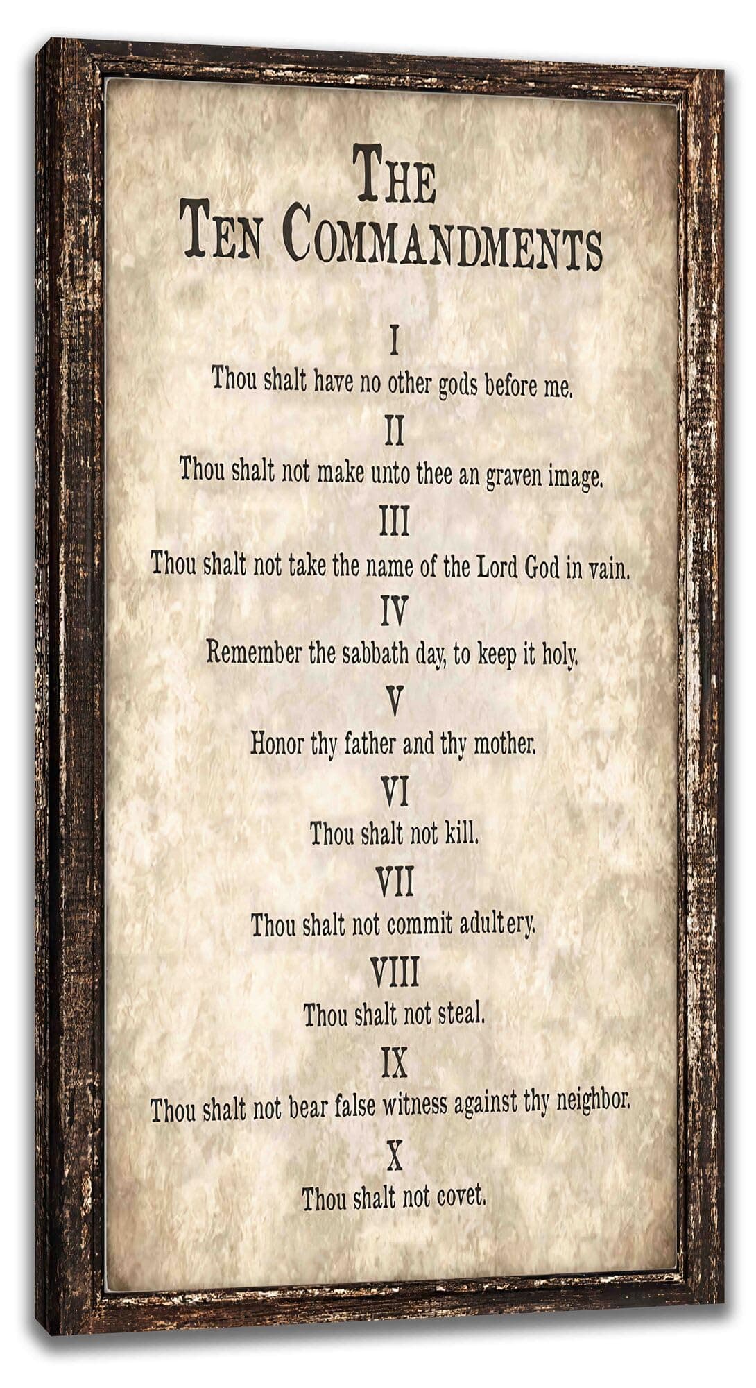 MountFlow10 Commandments Decor Wall Art Large Wall Art 30x60 inch Ten Commandments Canvas Prints Bible Verse Poster Christian Religious Gifts Scripture Artwork for Bedroom Living Room Church