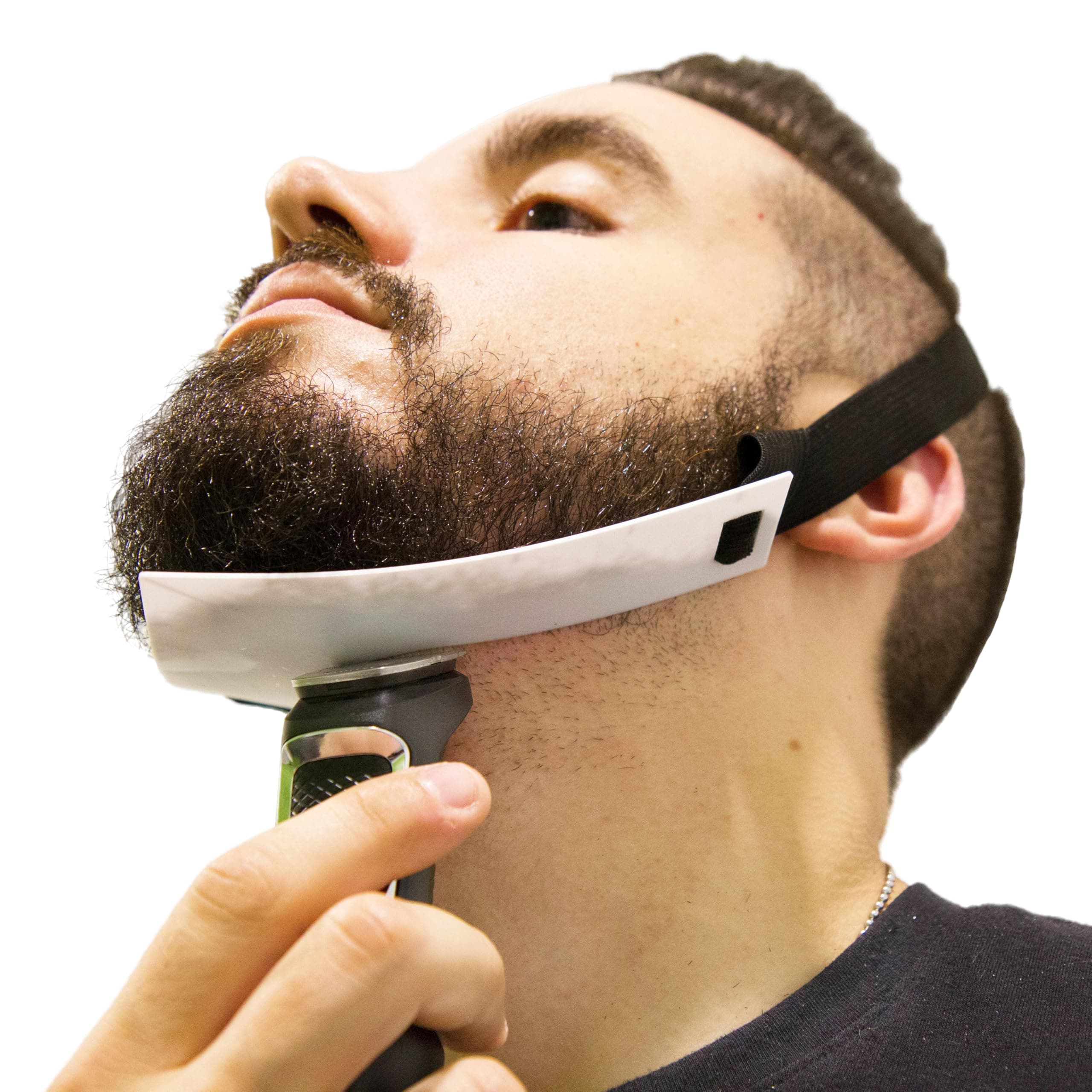 Beard Shaping Tool - FlexShaper Beard Neckline Guide - Hands-Free & Flexible - The Ultimate Neckline Beard Shaping Template (Patent Pending) (White) - Works w/ Beard Trimmer & Hair Clippers