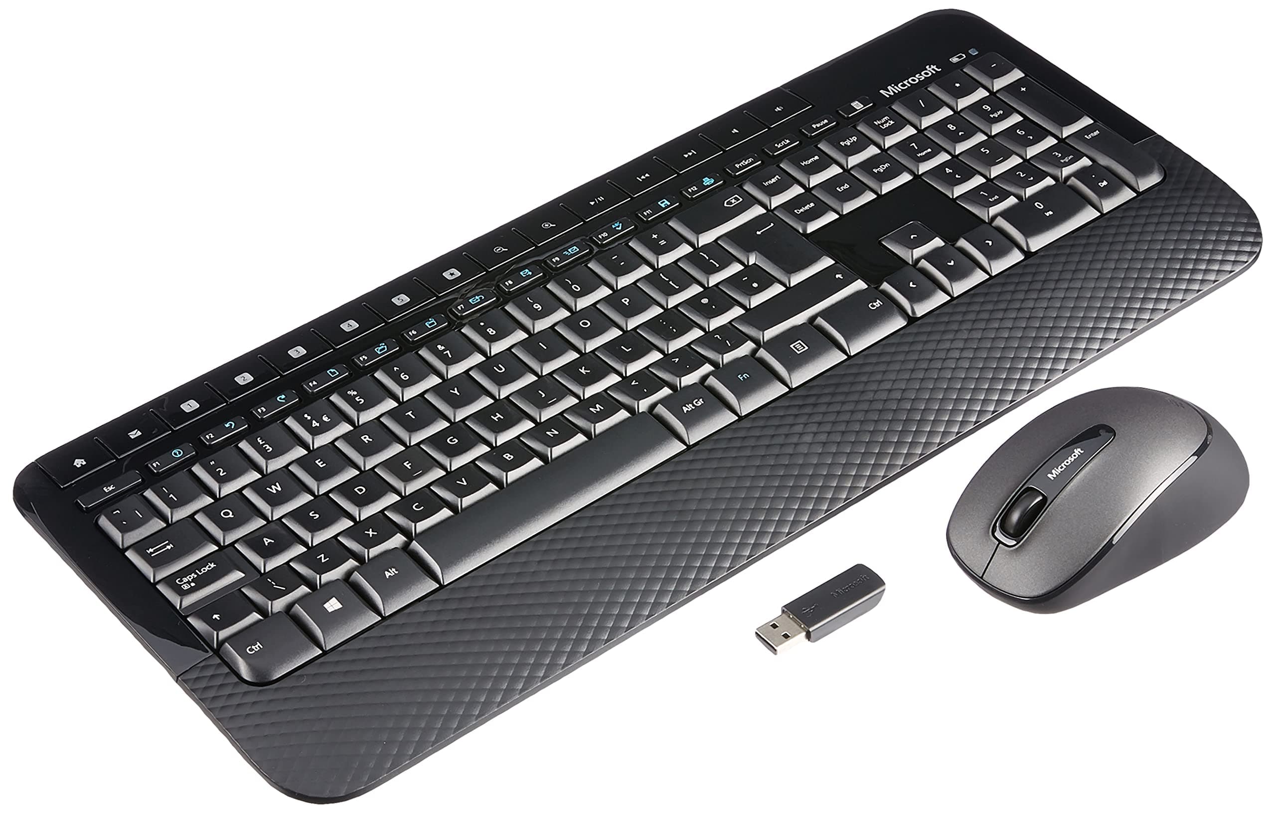 Microsoft Wireless Desktop 2000 Keyboard and Mouse Set, UK Layout - Black, 1 Count