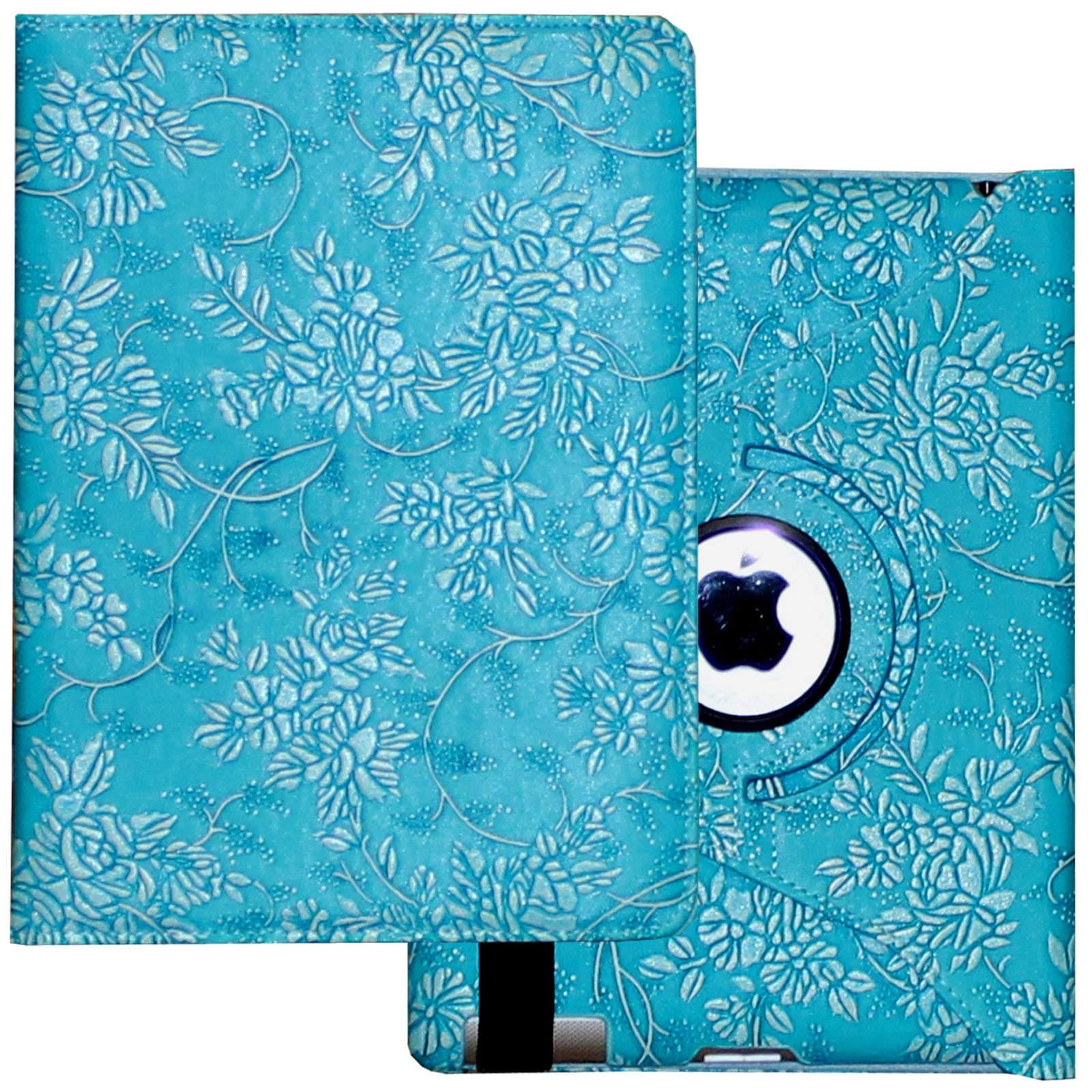 LingsorCase for iPad Pro 10.5 Case (2017) / iPad Air 3 (2019), 360 Degree Rotating Stand Magnetic Smart Leather Cover with Auto Sleep Wake for A1701 A1709 A2152 A2153 A2123 A2154, Embossed Flower