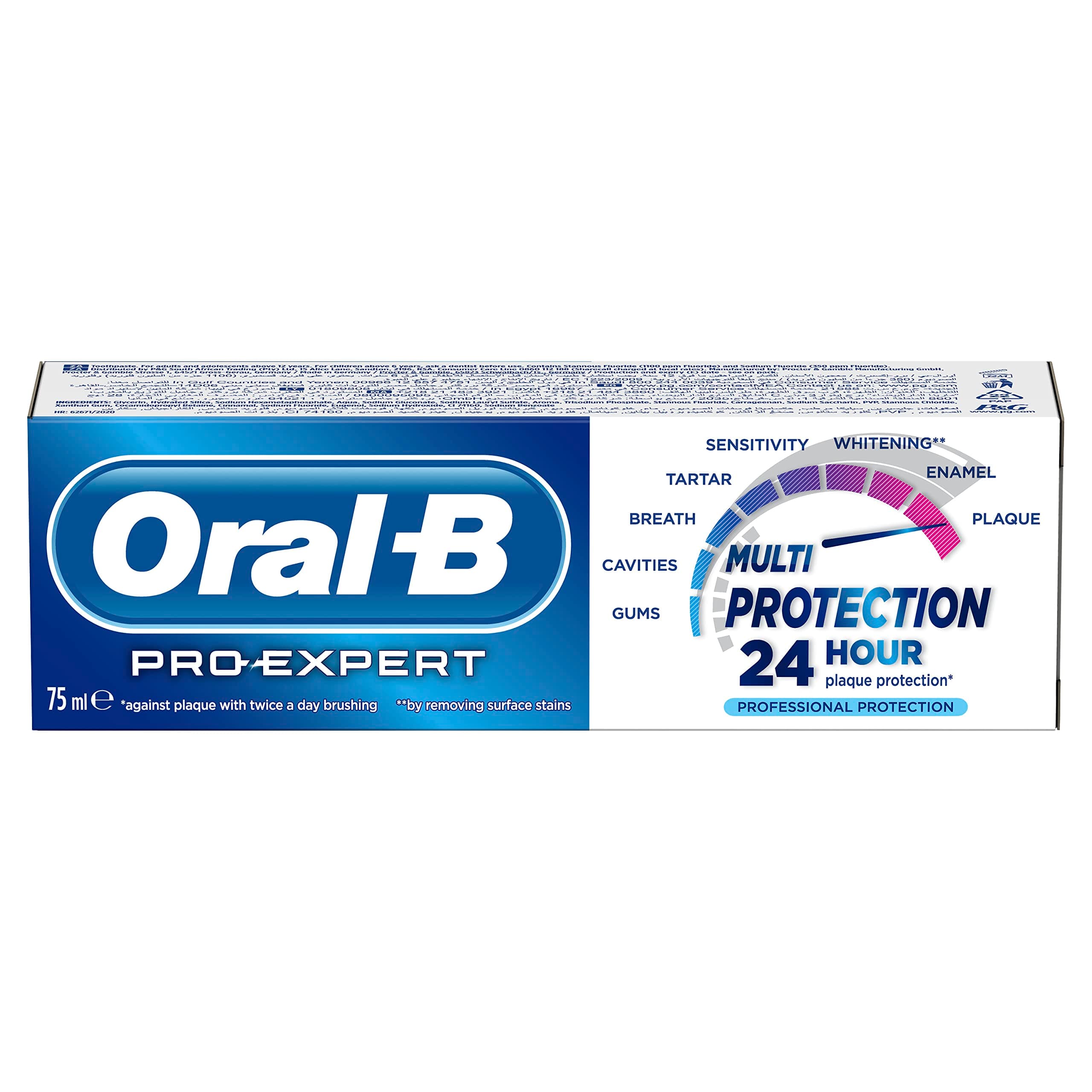 Oral-B Pro-Expert Professional Protection Toothpaste, Fresh Mint Flavor, 75 ml
