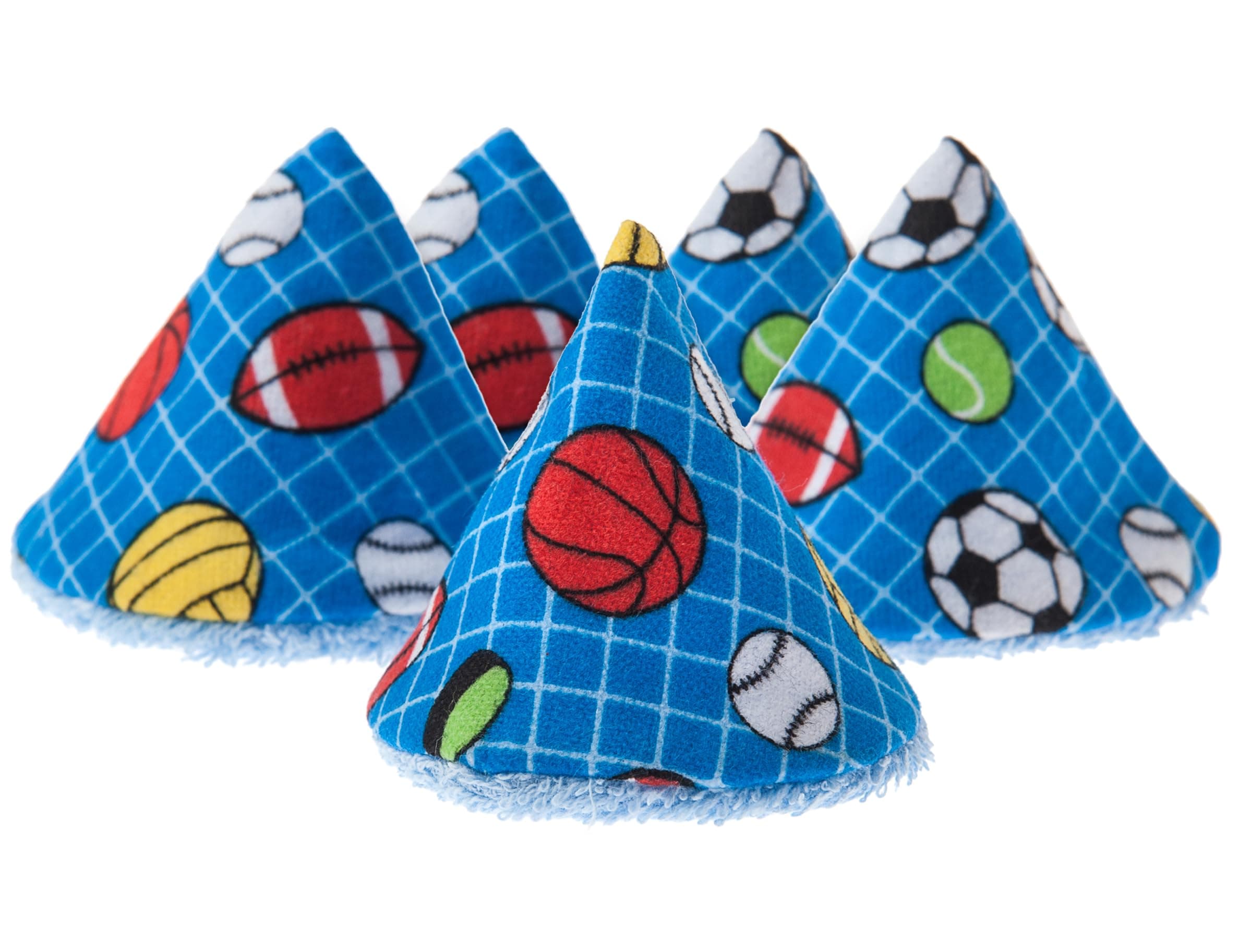 Washable Cotton Pee-Pee Teepees That Shield Baby Boys Pee During Diaper Changes. Makes a Great add-on Gift for a Baby Shower Thanks to its Fun, Gift-Ready Store Packaging. 5 Pack. Sports Balls