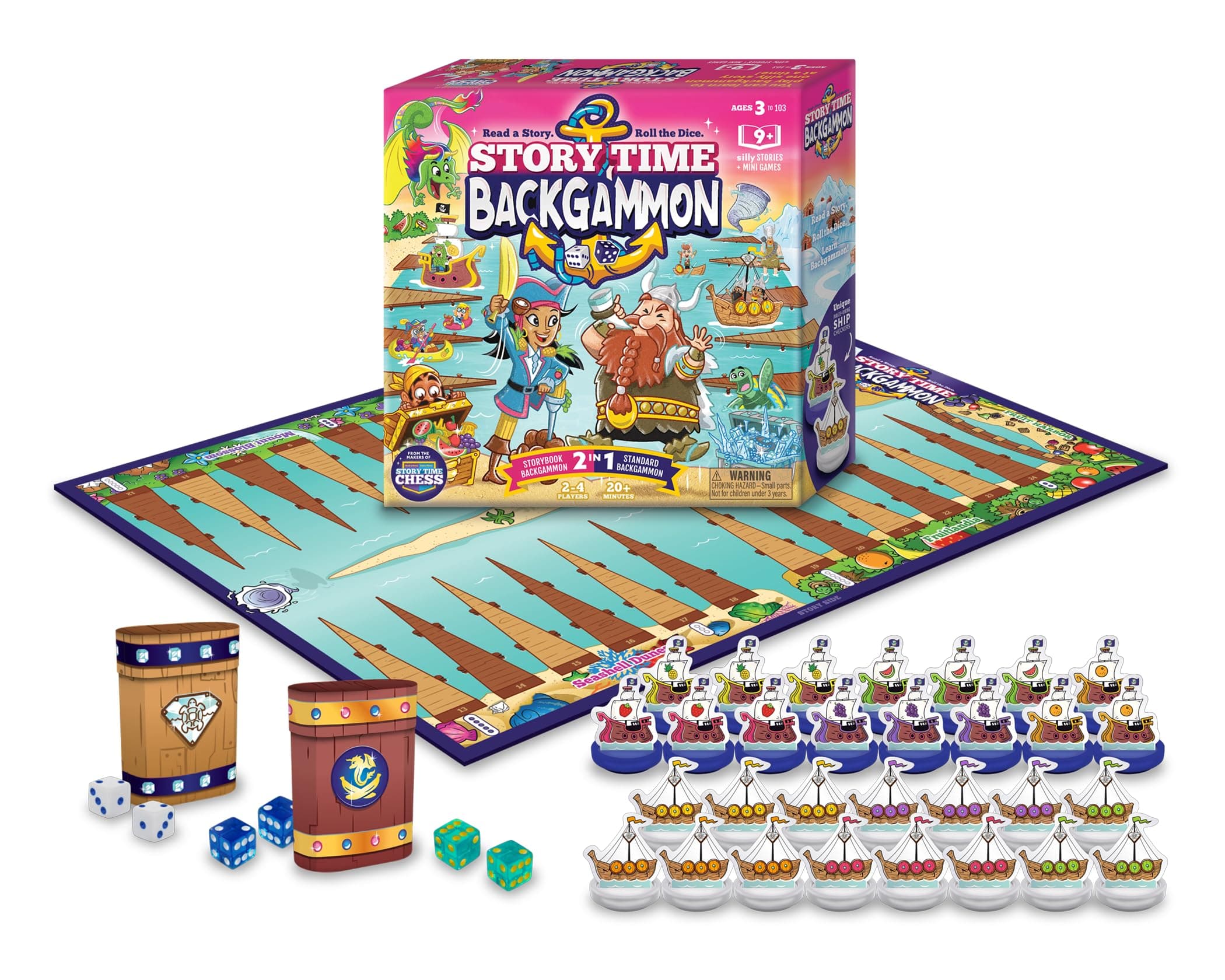 Backgammon Set for Kids, Ages 3 and Up, Educational Learning Game, 1-6 Players