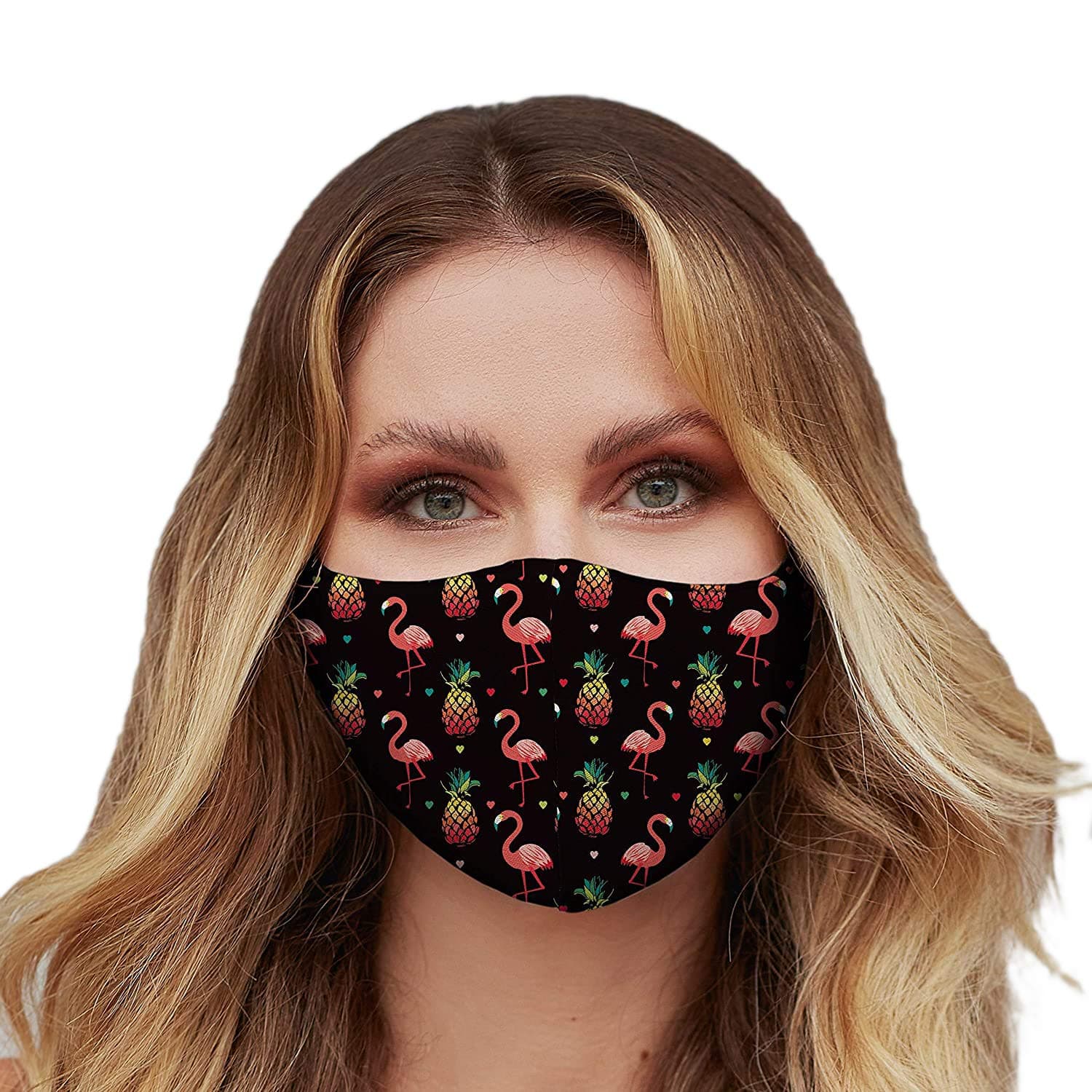 Washable Face Mask with Adjustable Ear Loops & Nose Wire - 3 Layers, Made in USA