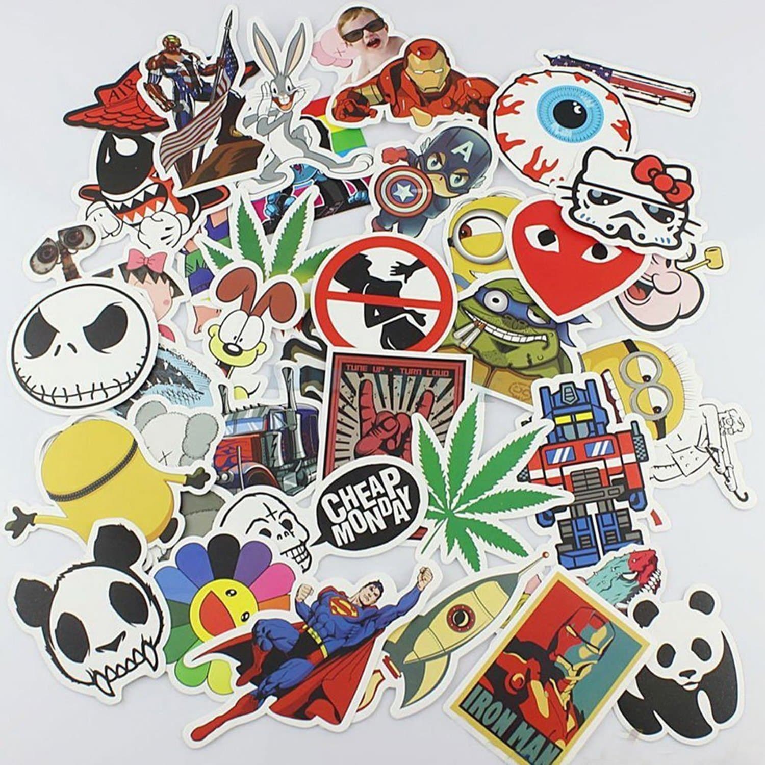 AM Tsing Car Stickers Decals Pack 100 plus 10 FREE Pieces Bumper Stickers Random Patterns