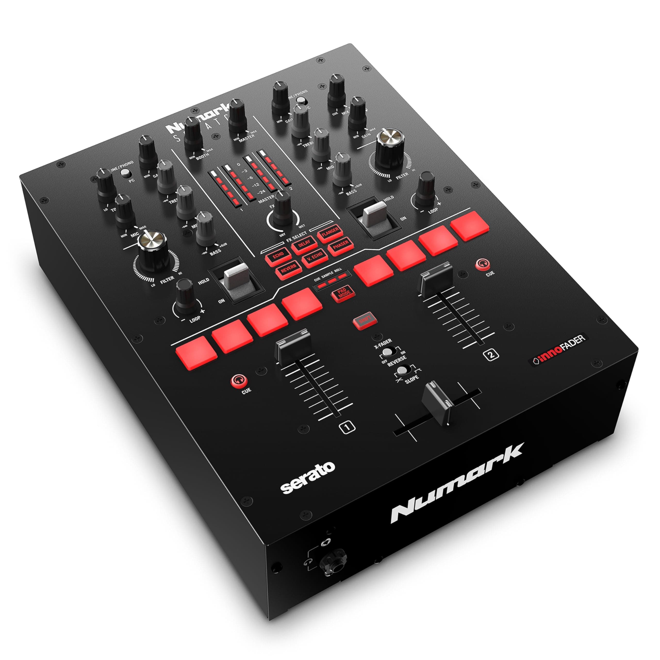 Scratch Two-Channel DJ Scratch Mixer for Serato DJ Pro (Included) With Innofader Crossfader, DVS License, 6 Direct Access Effect Selectors, Performance pads and 24-Bit Sound Quality