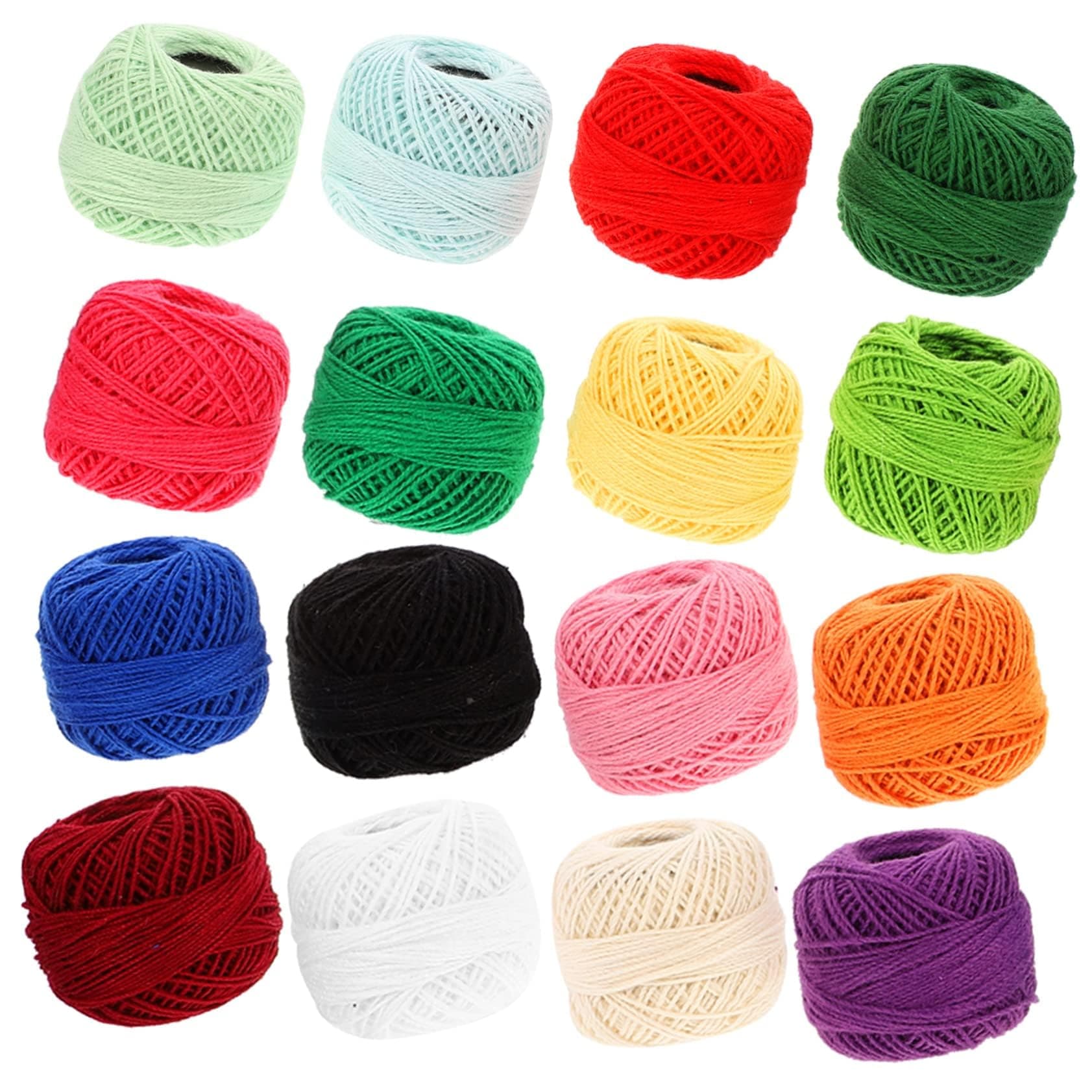 KASTWAVE 16 Rolls Cross Stitch Thread Embroidery Sewing Machine Hand Chain Bracelet Hair Kit Cotton Floss Rainbow Sewing Thread Crochet Thread Professional Embroidery Floss