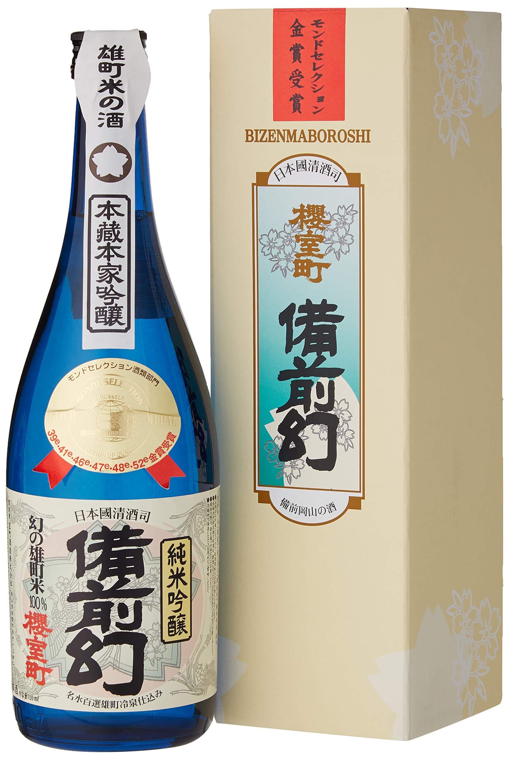 Bizen Maboroshi Junmai Ginjo Sake, 720 ml, Light and Sweet, Sake, Bottle