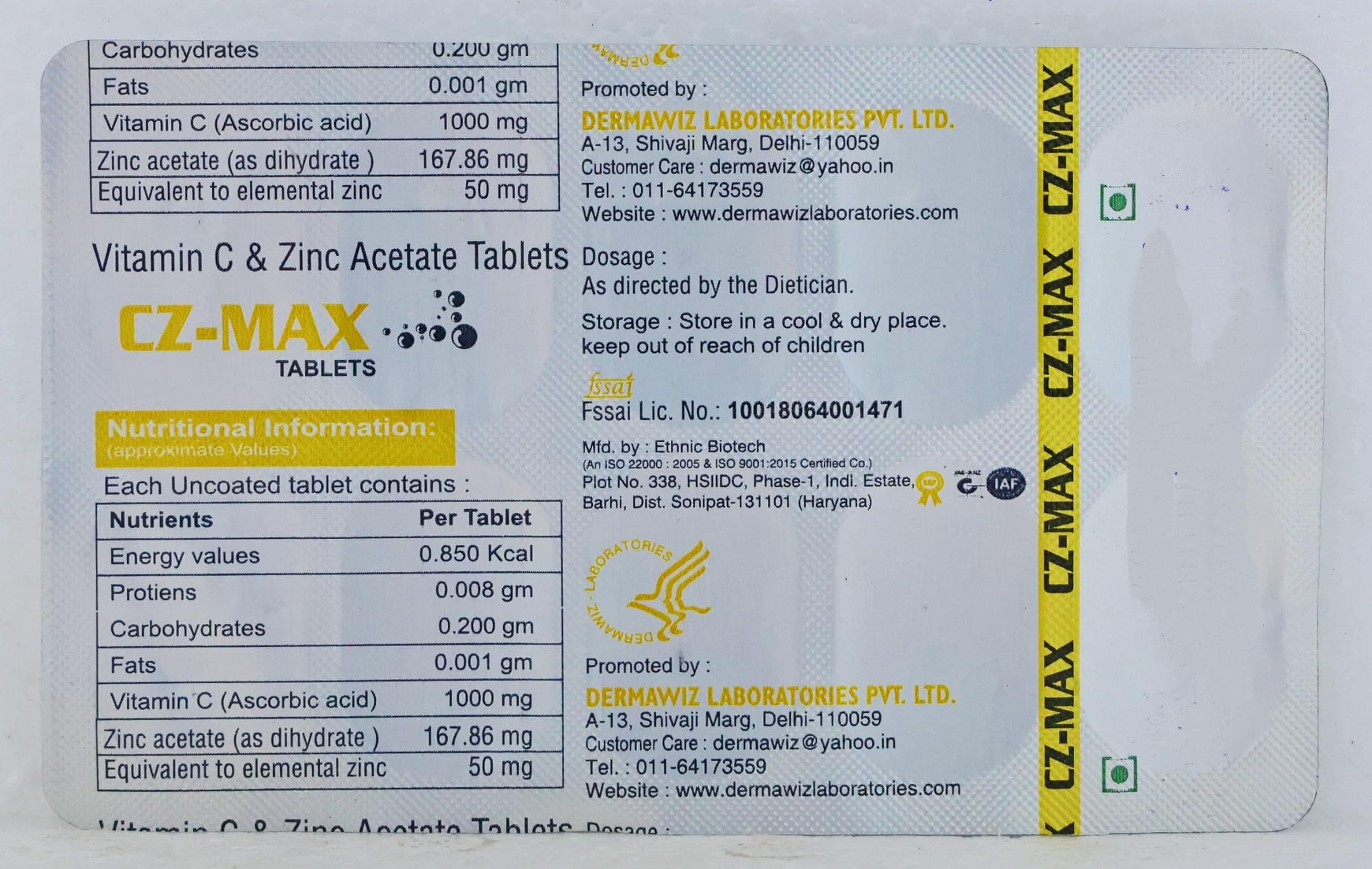 CZ-Max - Strip of 10 Tablets