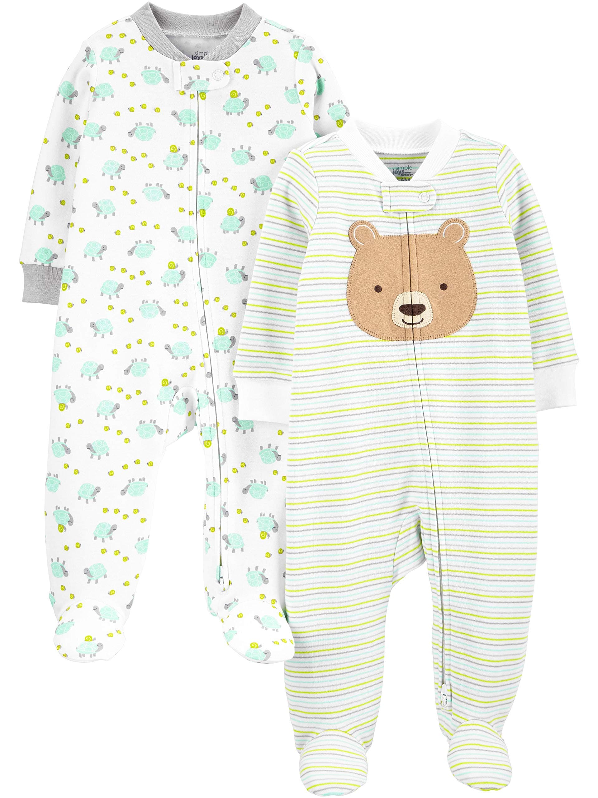 Simple Joys by Carter's Baby Neutral 2-pack Cotton Footed Sleep and Play