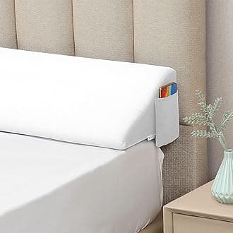 Vekkia Full Bed Wedge Pillow Gap Filler/Headboard Pillow/Mattress Wedge Fill Gap (0-6") Between Headboard and Mattress (White 54"x10"x6")