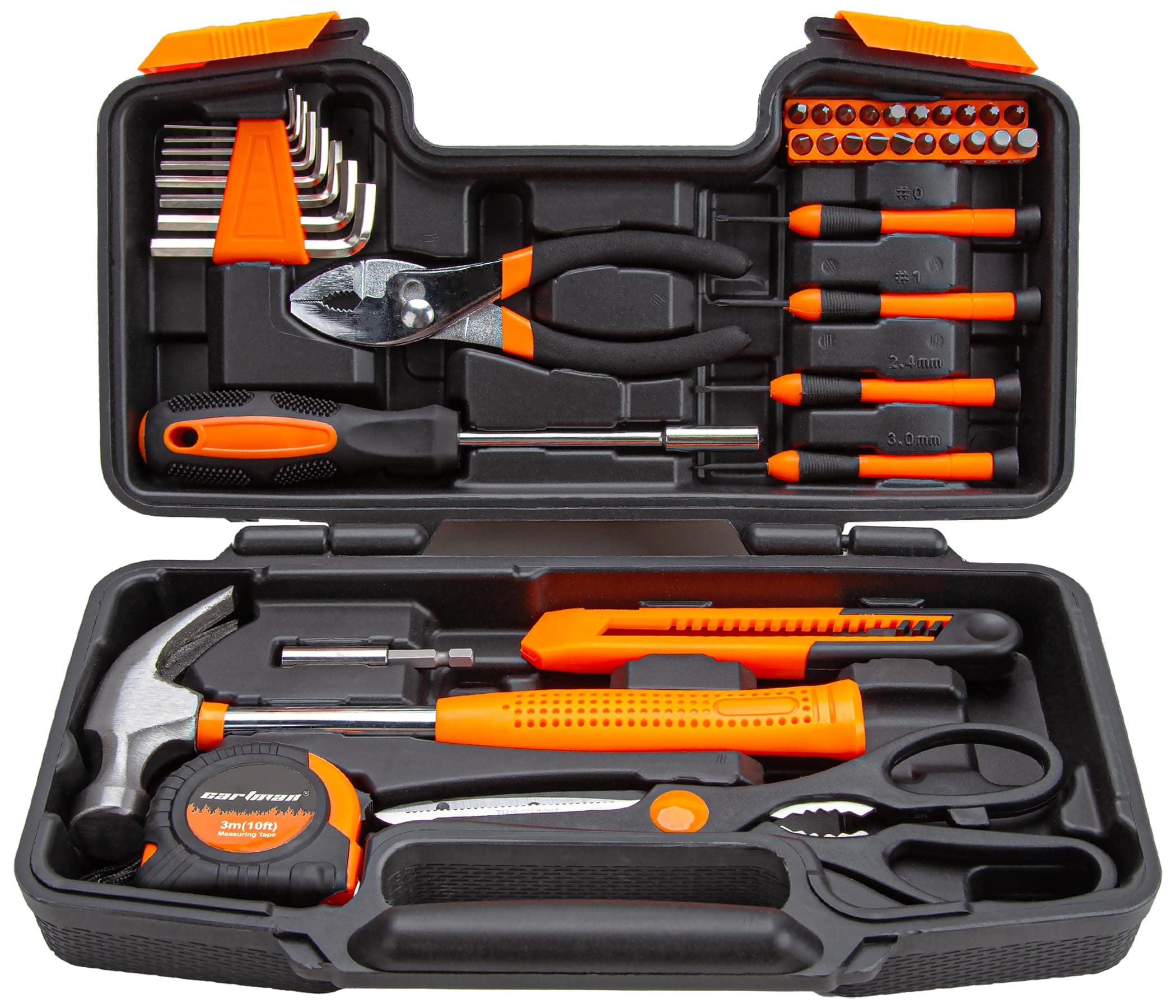 39 Piece Tool Set General Household Hand Kit with Plastic Toolbox Storage Case Orange