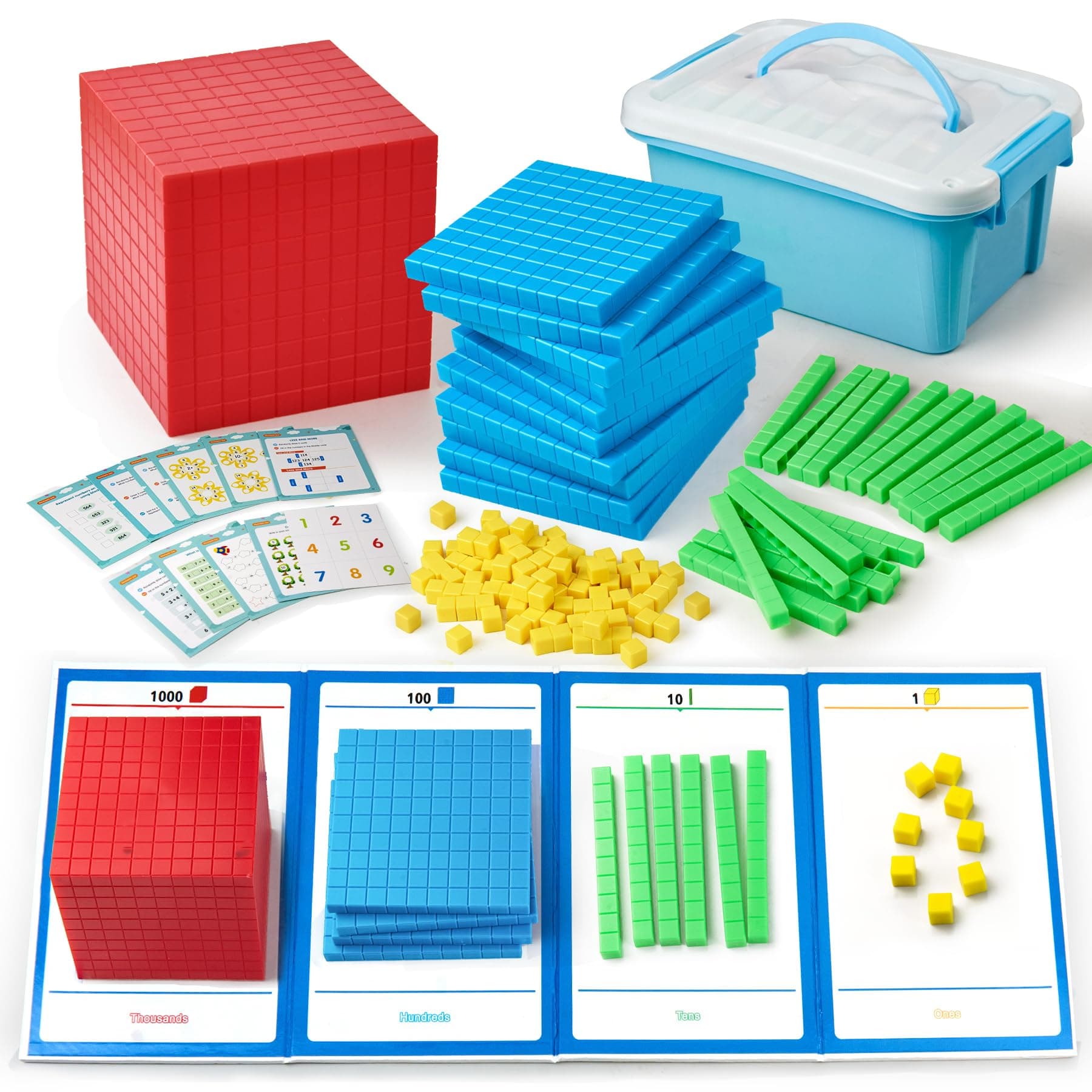 Base Ten Blocks Plastic 143 pcs Math Manipulatives Kindergarten Counting Cubes for Kids Math,Place Value Blocks for Early Counting Math Toy for 1st Grade