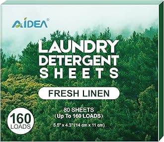 Laundry Detergent Sheets, Washer Sheet Detergent, No Plastic Jug, Laundry Soap Sheet For Travel, Home Washing, Fresh Scent-(160 Loads) 80 Sheets