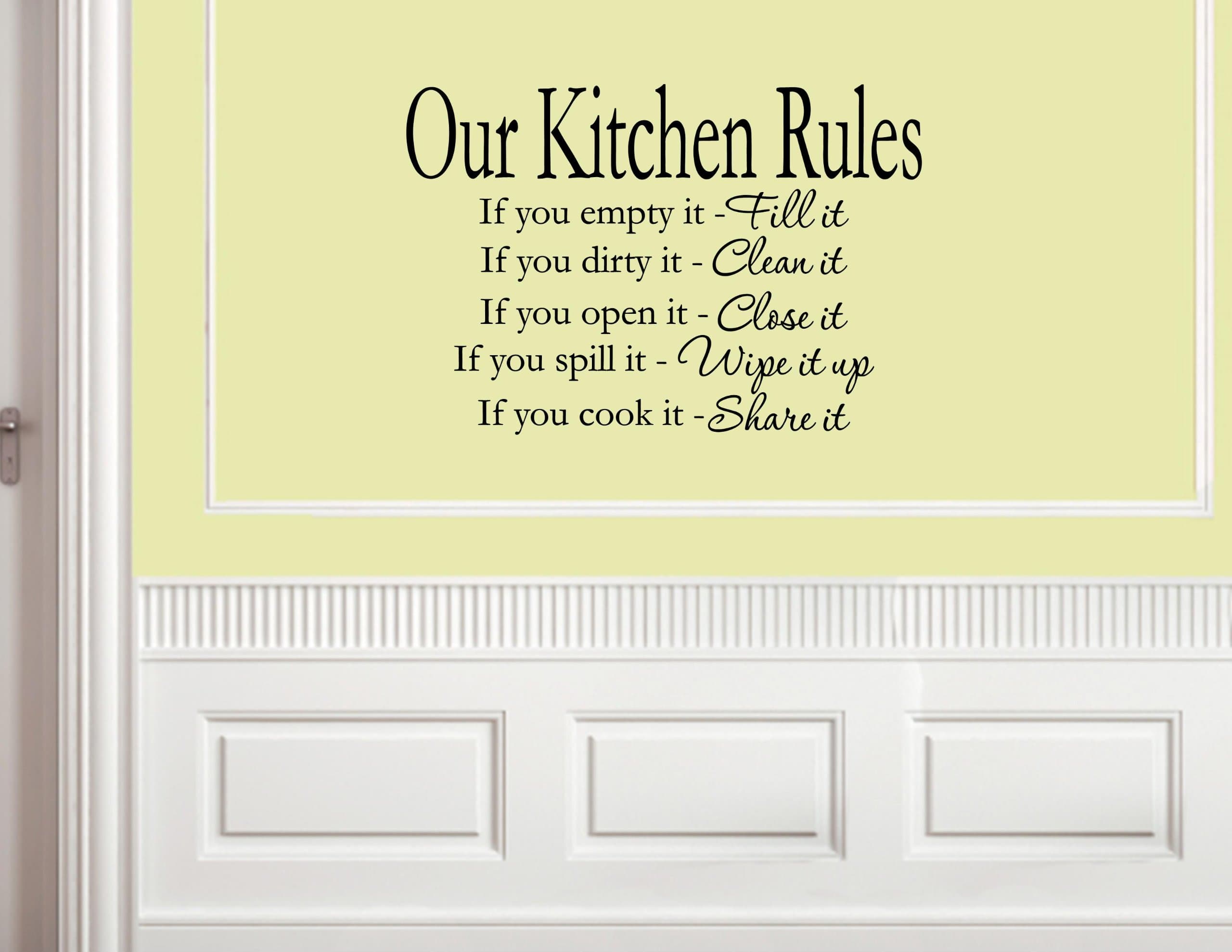 Vinylsay Our Kitchen Rules Vinyl Wall Decal