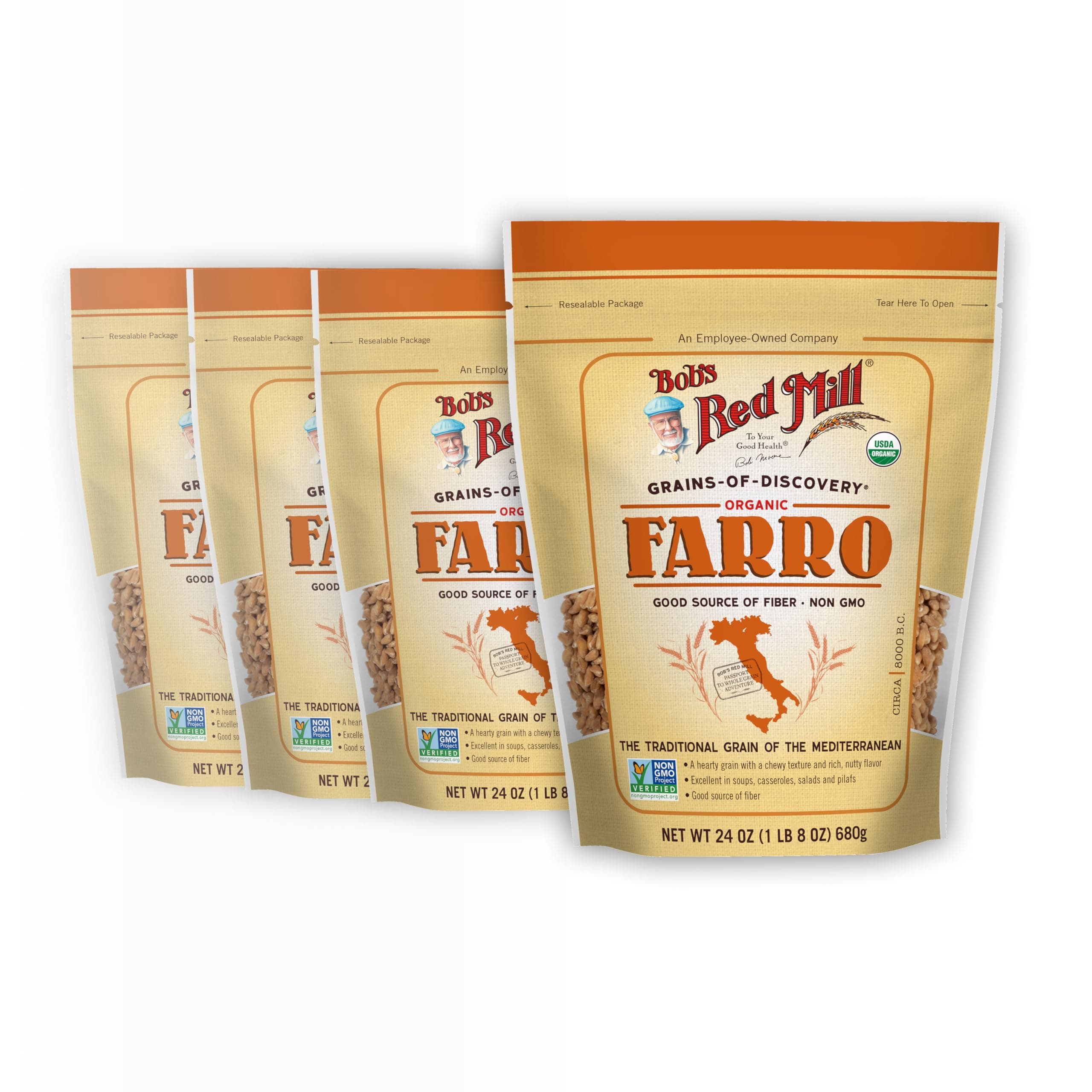 Bob's Red Mill Organic Farro Grain, 24-ounce (Pack of 4)
