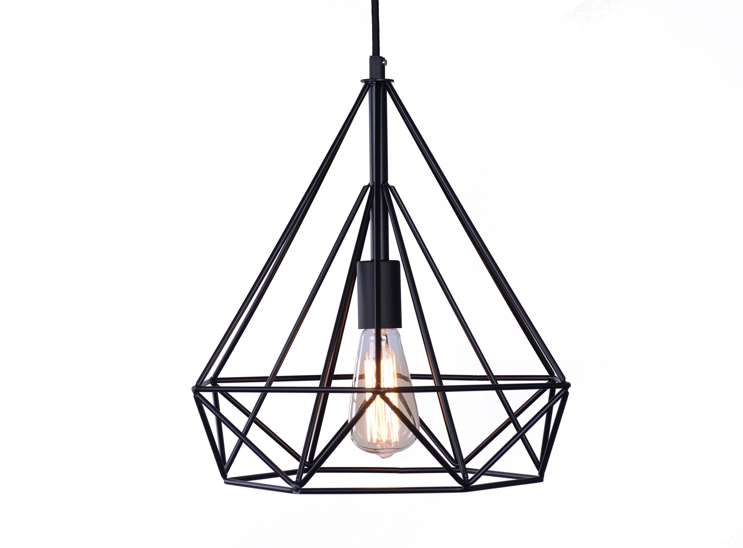 Industrial Wrought Iron Diamond Pendant Light