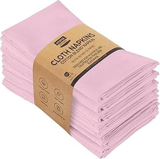 Utopia Kitchen Pink Cloth Napkins [12 Pack, 18x18 Inch] Cotton Blend Washable and Reusable Table Dinner Napkins for Hotel, Lunch, Restaurant, Weddings, Event and Parties