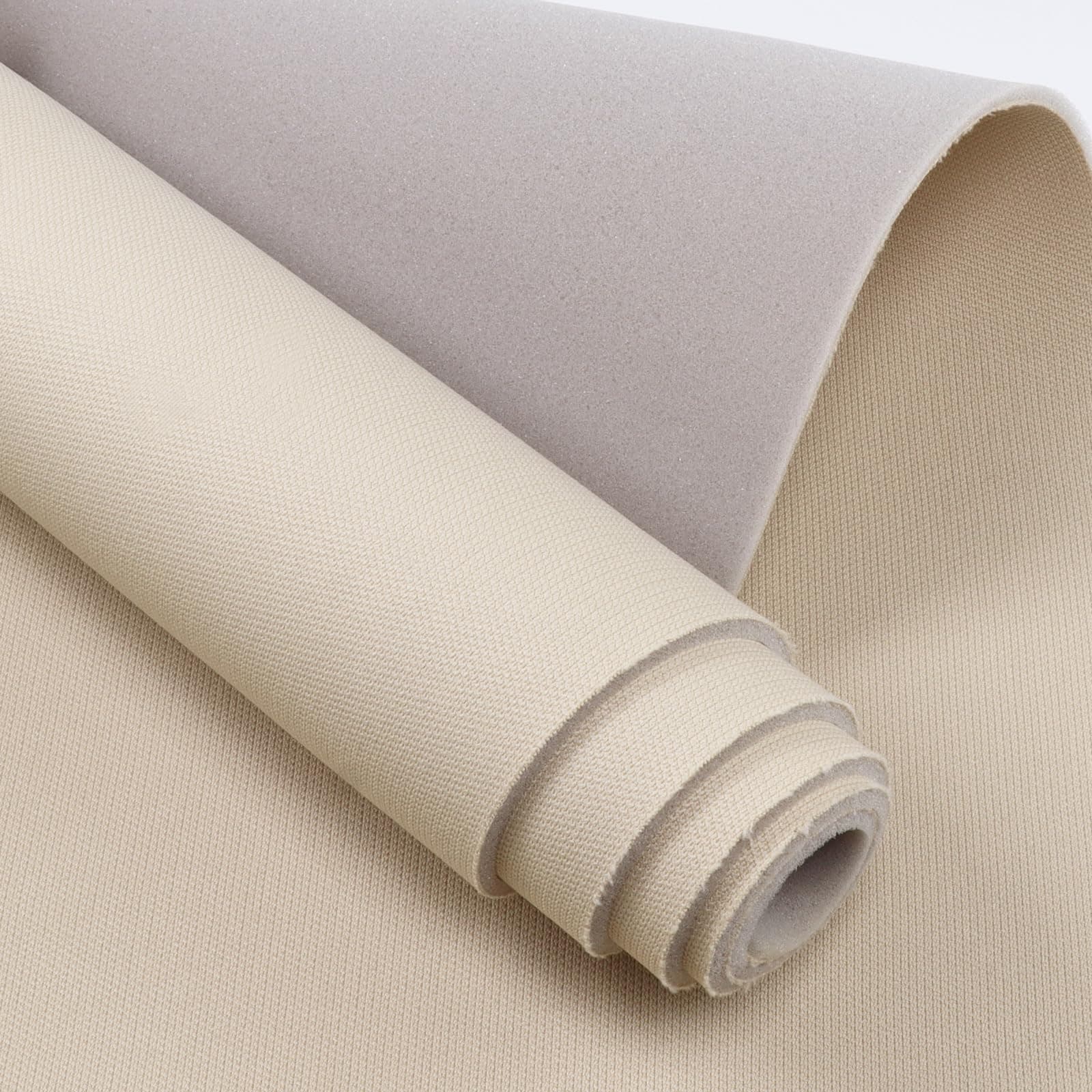 Auto Headliner Fabric Mesh Type 60" Wide by 96" with Foam Backed Flat Knit Headliner Material Car Roof Upholstery Fabric for RV Truck Boat Home Repair, Beige