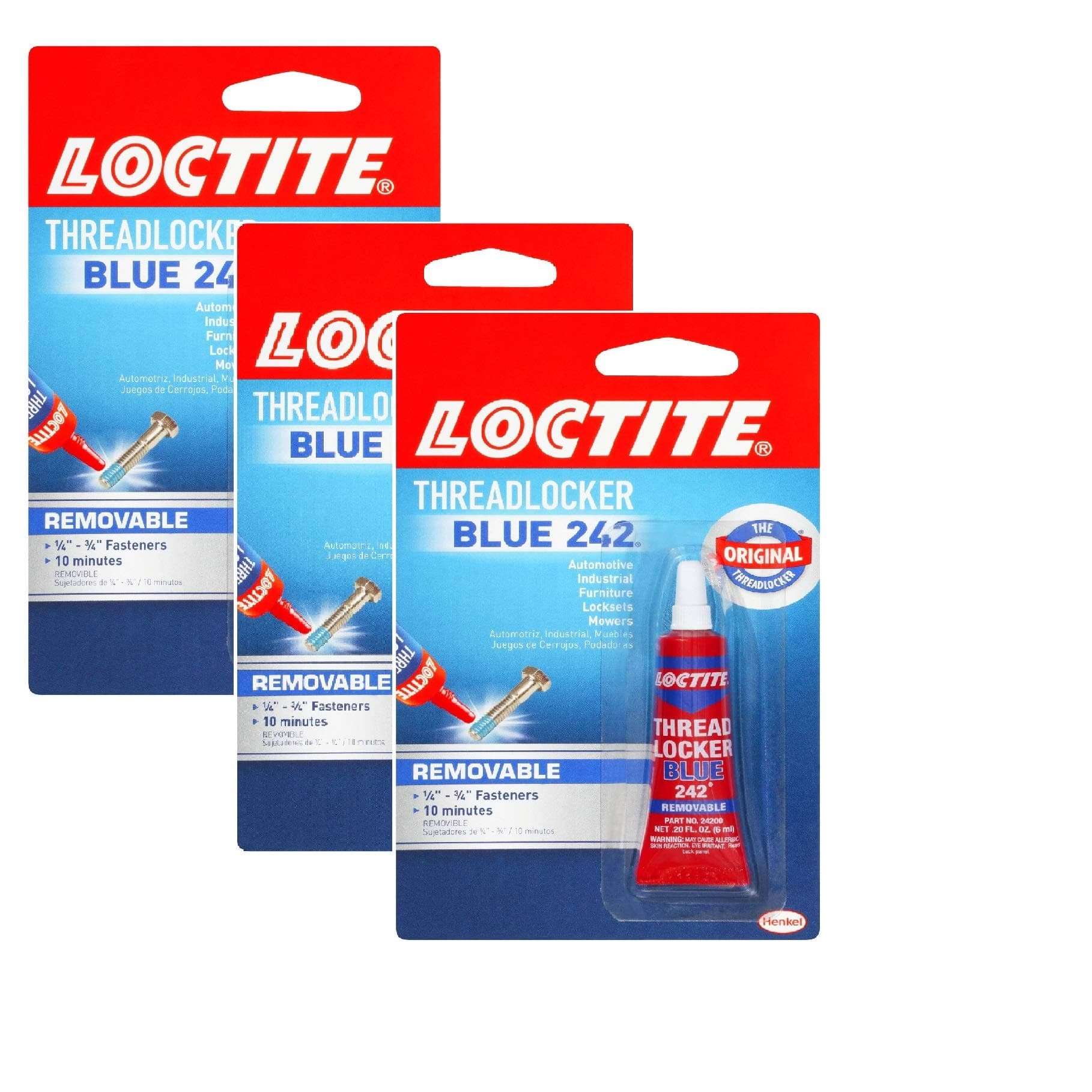 LOCTITEThreadlocker Tubes (3 Pack, Blue)