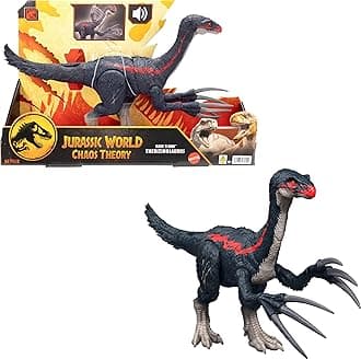 Jurassic World Chaos Theory Slash N Roar Therizinosaurus Dinosaur Action Figure Toy, Attack Claws & Sound, Digital Play, JCG17