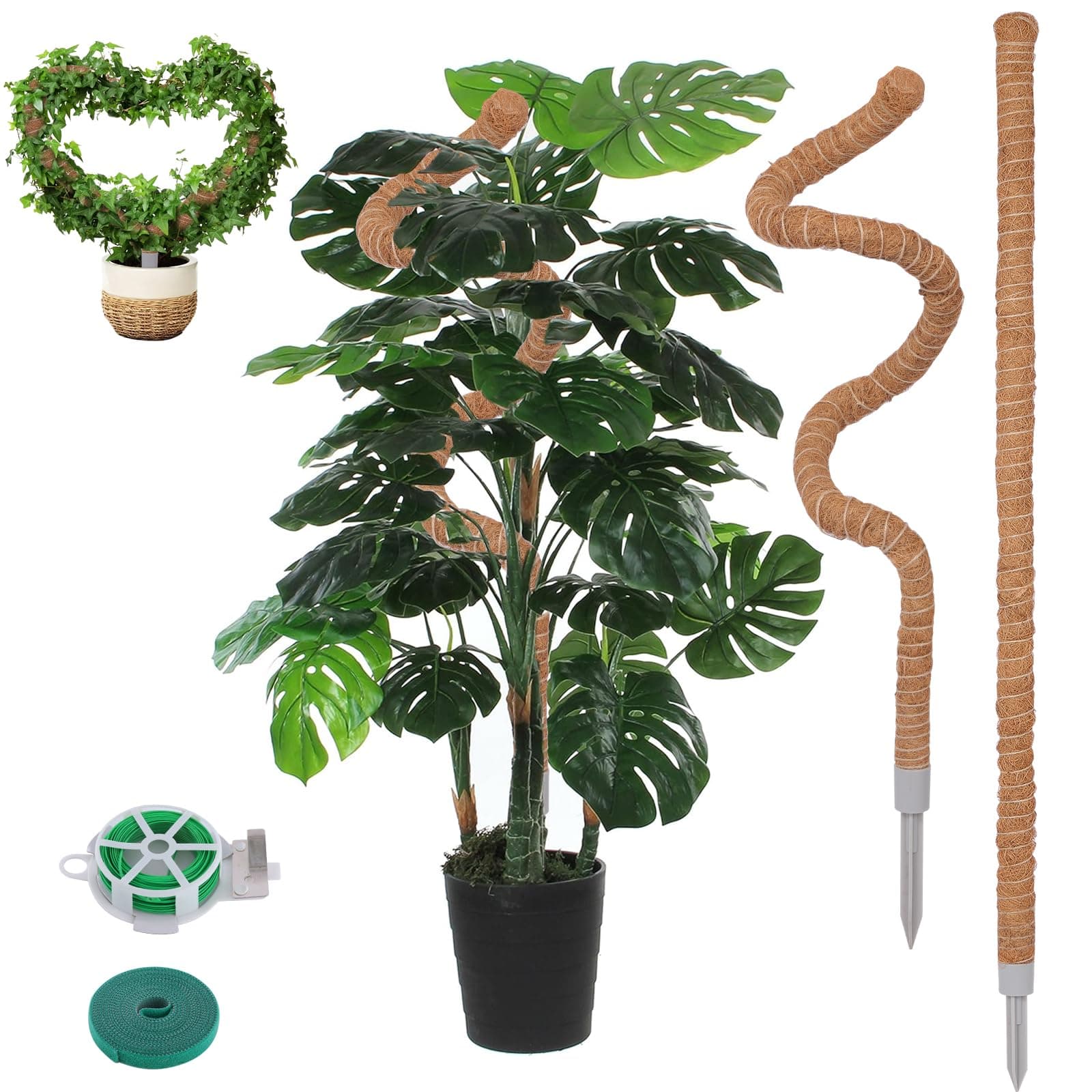 - 2 Pack Moss Pole, 28 Inch Monstera Plant Support, Moss Poles for Climbing Plants Indoor DIY, Coco Coir Plant Pole Moss Plant Stick Support Stake Kit for Potted Plants, Pothos, Philodendron